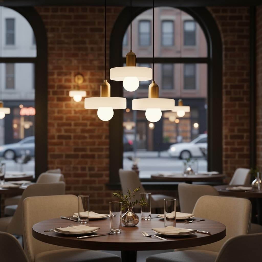 Modern Glass Pendant Light Brass Gold Kitchen Island Hanging Lamp E26 - Thumbnail 6