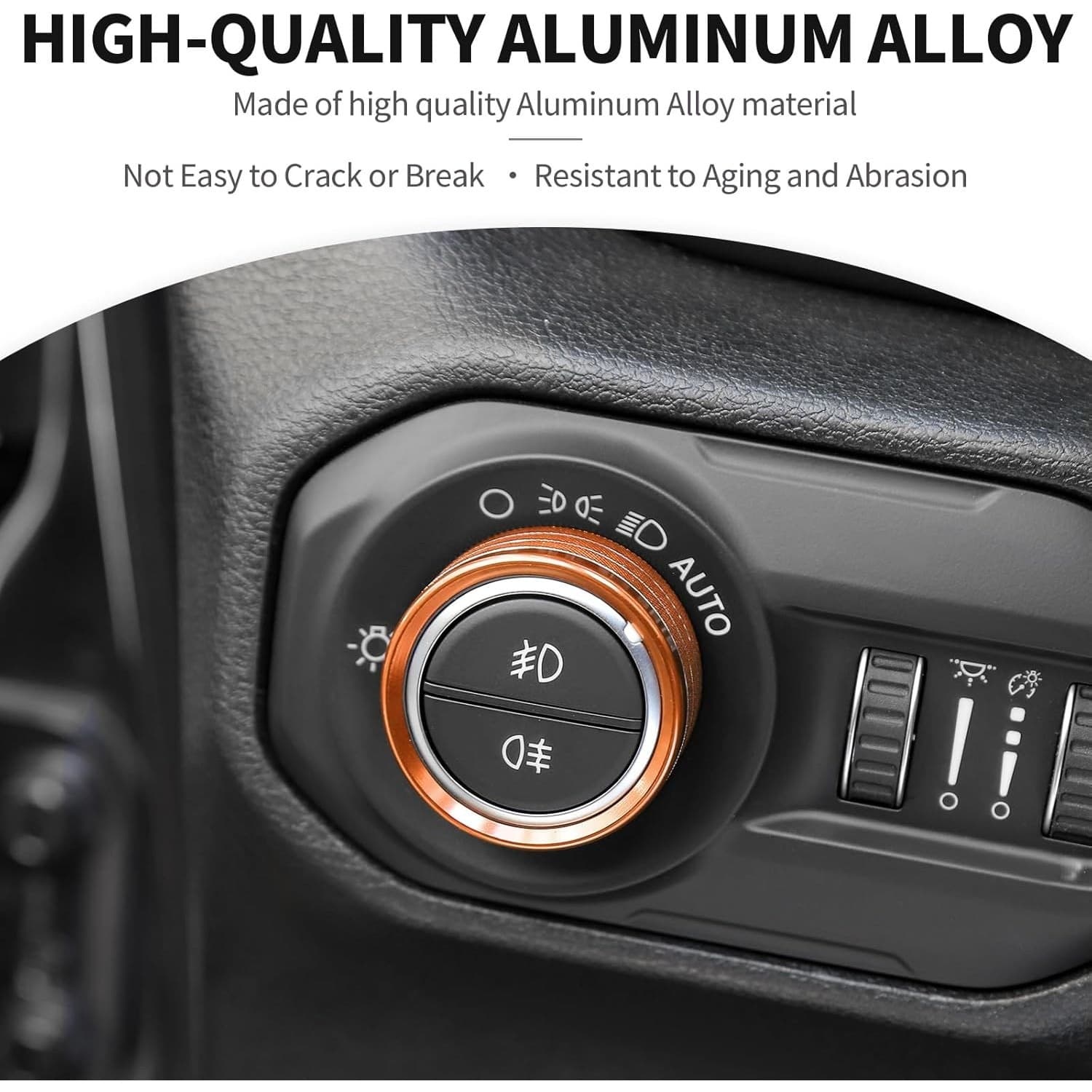JeCar Orange Interior Switch Knob Covers for Jeep Wrangler JL JLU 2018-2026 - Thumbnail 7