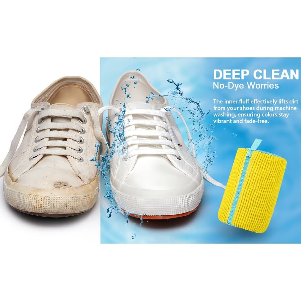 Shoe Washing Machine Bag 4 Pack | Sneaker Cleaner YKK Zipper Chenille Deep Clean - Thumbnail 12