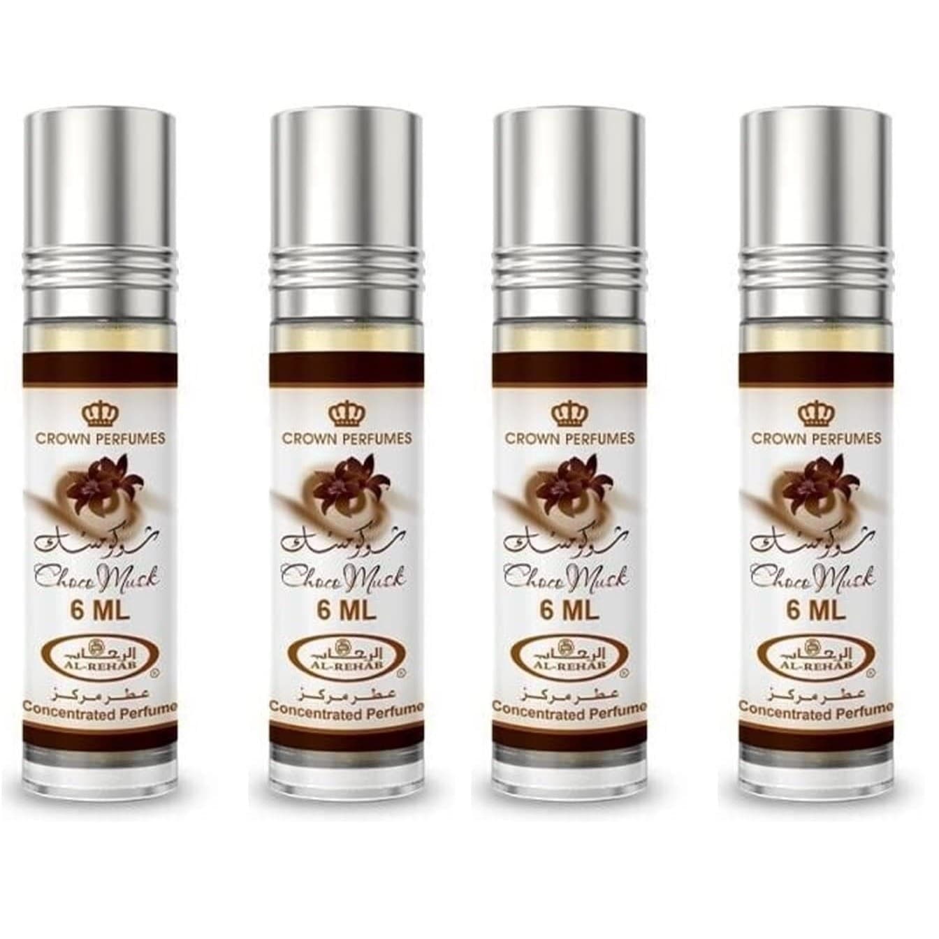 Al-Rehab Choco Musk Perfume Oil Roll On 6ml Unisex Fragrance Pack of 4