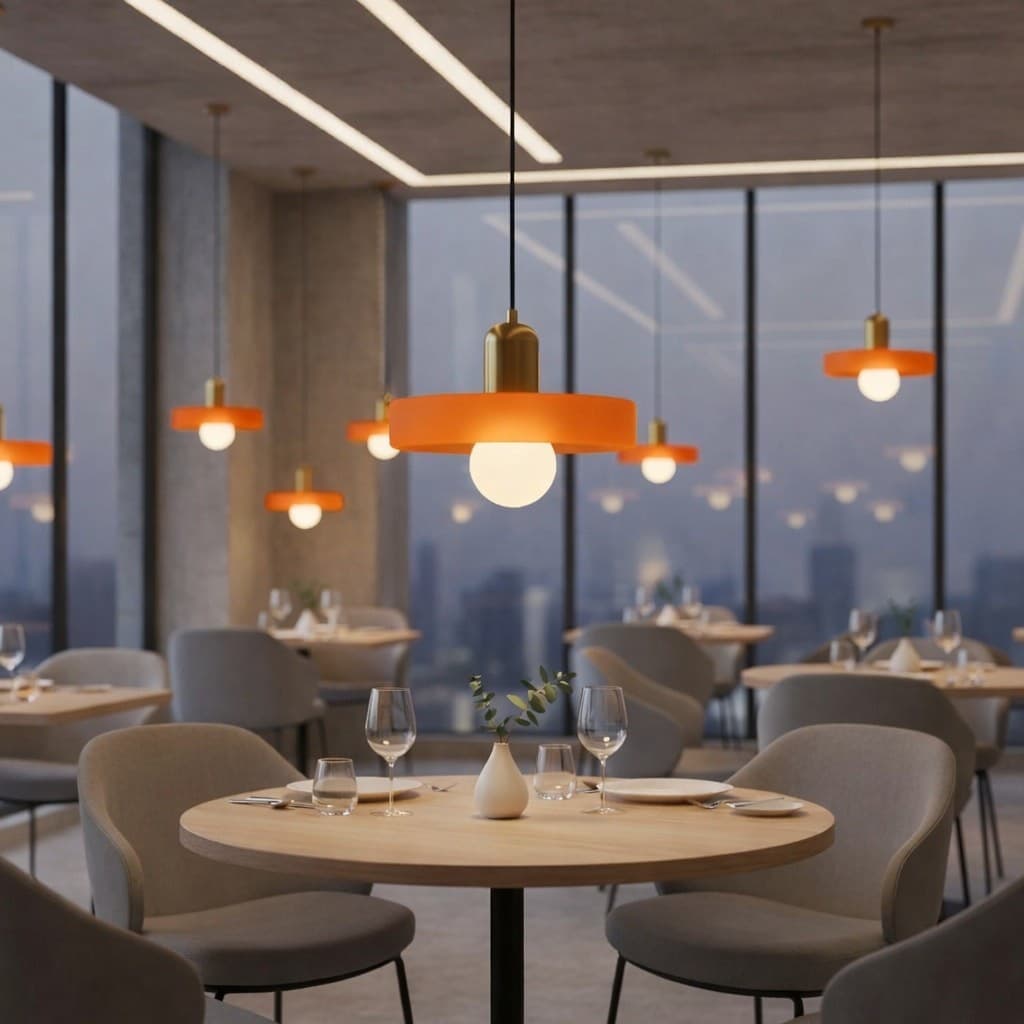 Orange Glass Pendant Light Brass Gold Hanging Lamp Kitchen Island E26 - Thumbnail 4