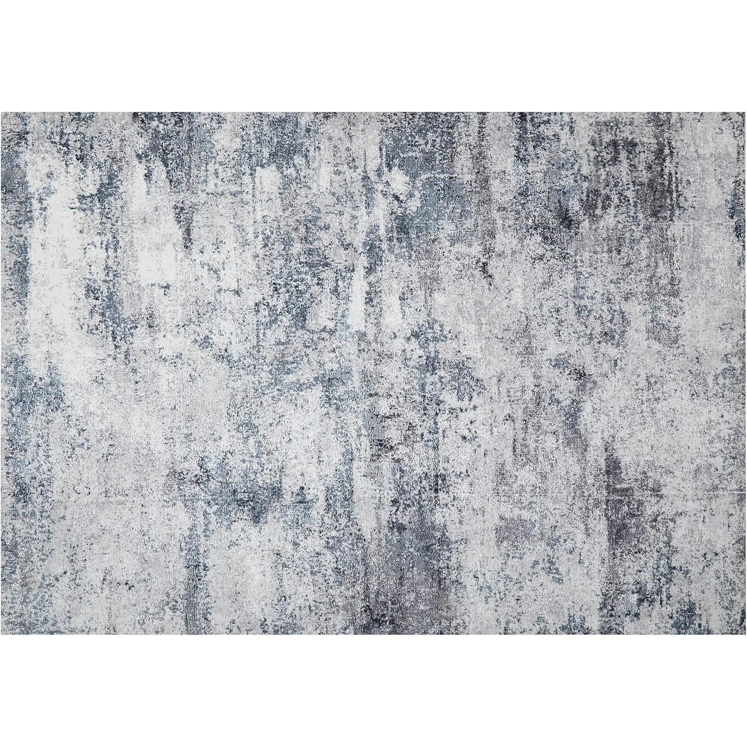 Abstract Area Rug Gray Blue 36x60 Inches Soft Washable Indoor Carpet 3x5 - Thumbnail 8