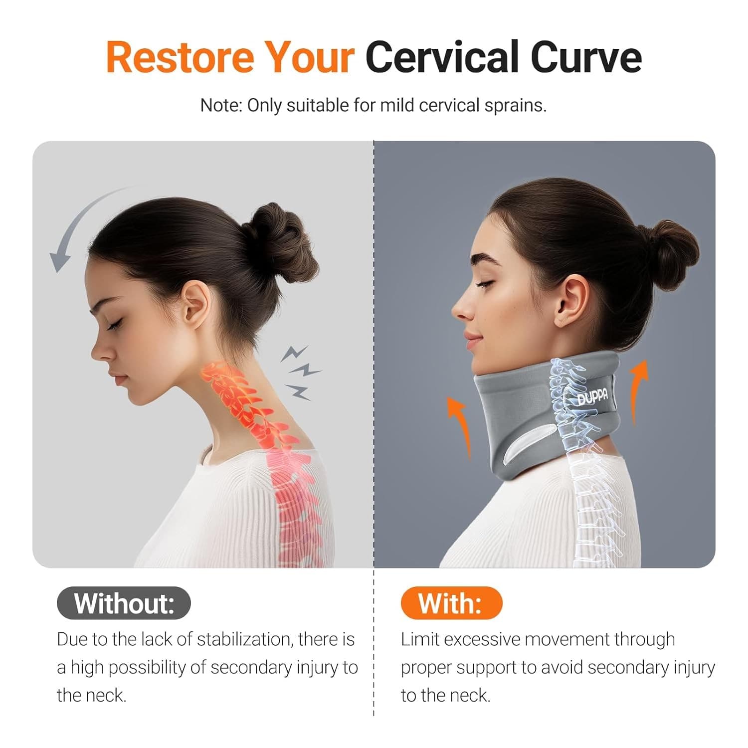 Pink Ergonomic Neck Brace V-Shaped Cervical Collar for Pain Relief & Support M - Thumbnail 8