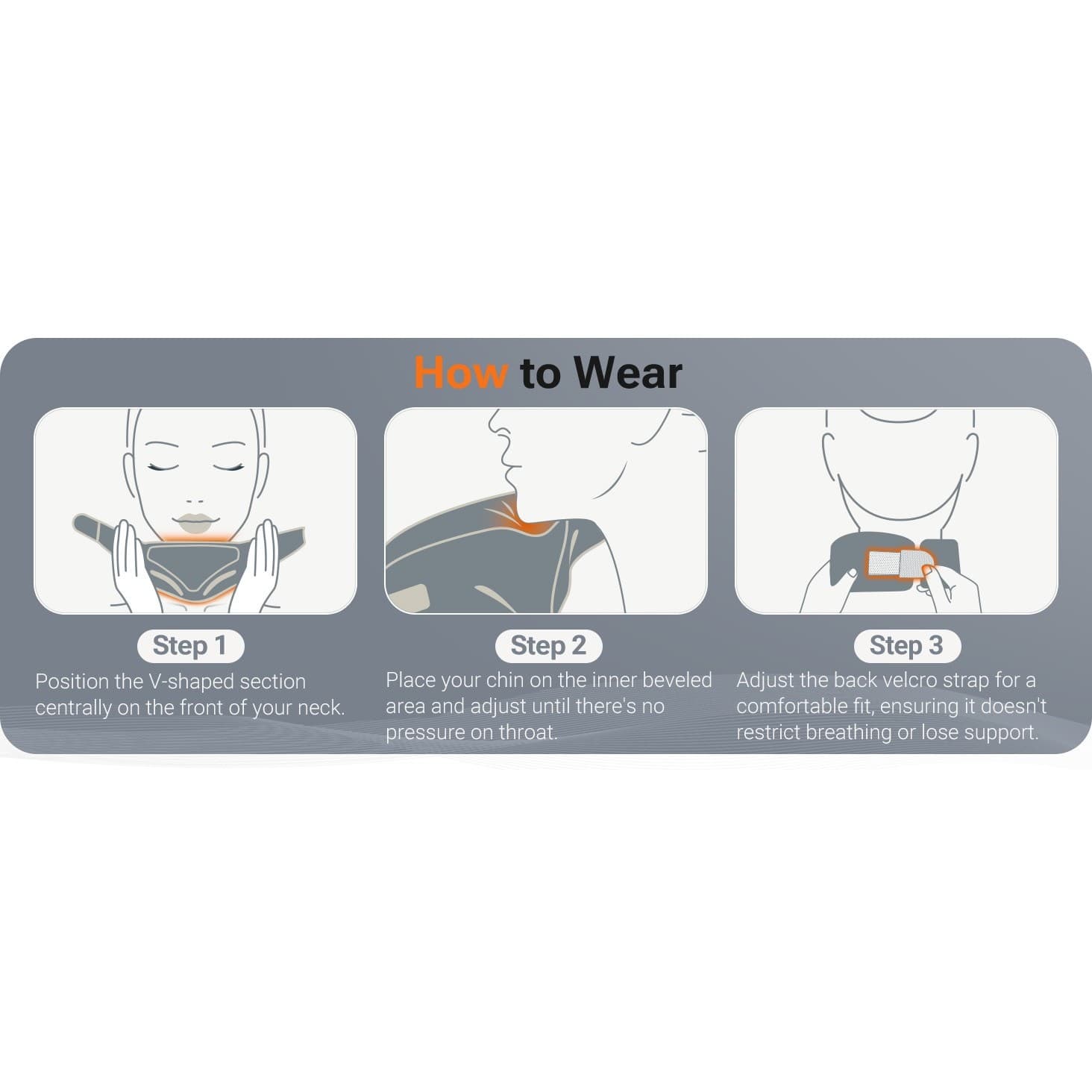 Pink Ergonomic Neck Brace V-Shaped Cervical Collar for Pain Relief & Support M - Thumbnail 16