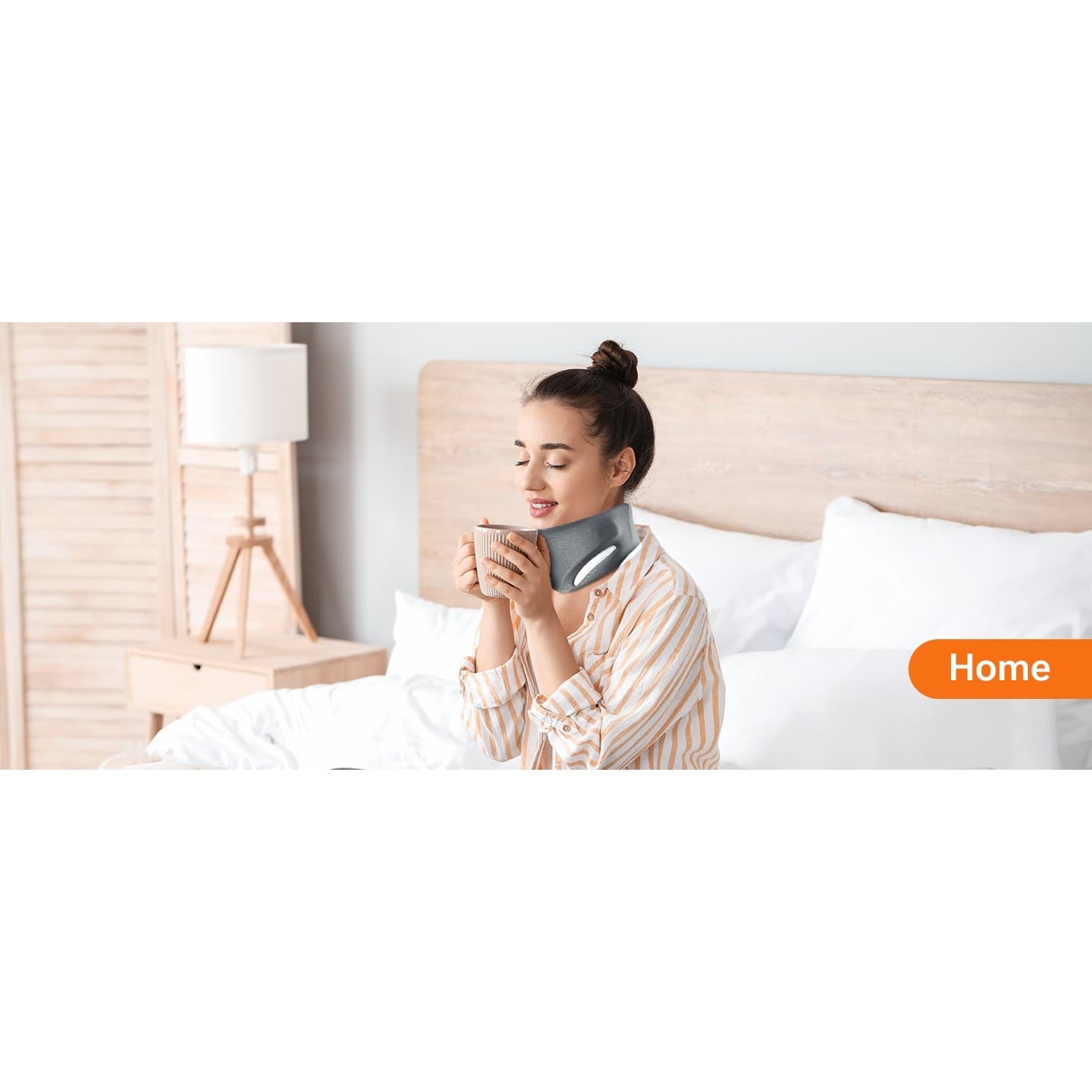Pink Ergonomic Neck Brace V-Shaped Cervical Collar for Pain Relief & Support M - Thumbnail 11