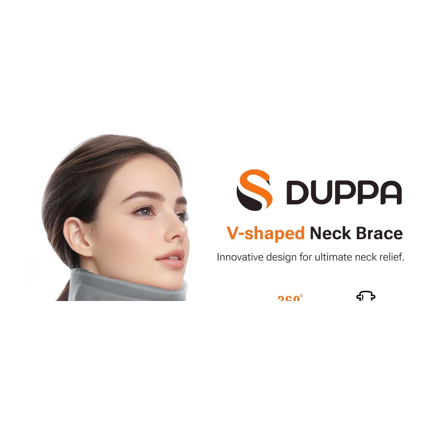 Pink Ergonomic Neck Brace V-Shaped Cervical Collar for Pain Relief & Support M - Thumbnail 10