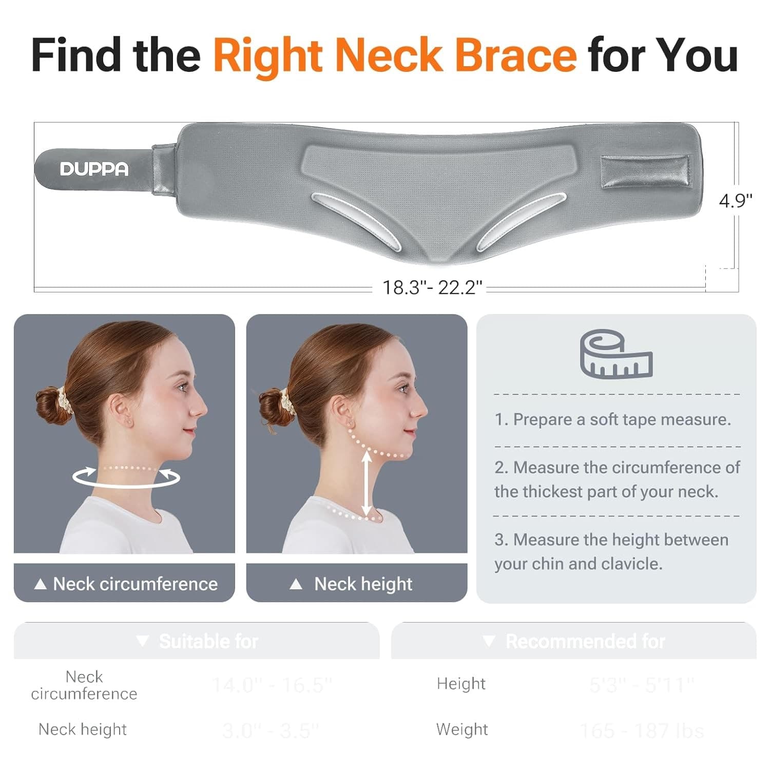Pink Ergonomic Neck Brace V-Shaped Cervical Collar for Pain Relief & Support M - Thumbnail 4