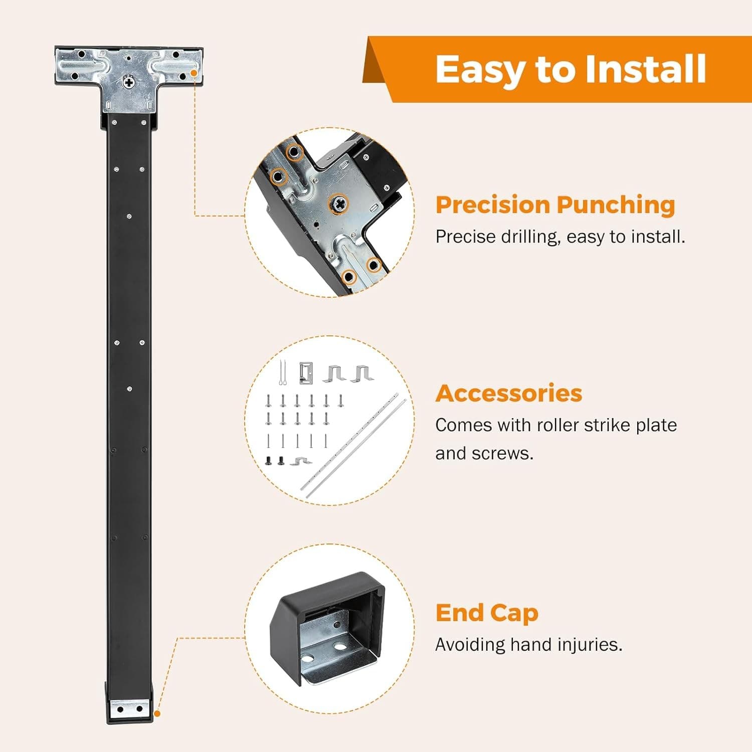 27.5" Door Panic Bar Exit Device Vertical Rod Push Bar Lock Heavy Duty New - Thumbnail 2