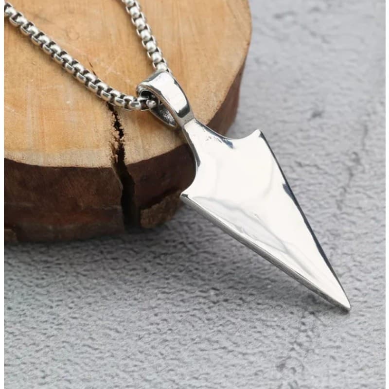 Viking Men's Necklace Stainless Steel Arrowhead Pendant with Runes Eagle - Thumbnail 4
