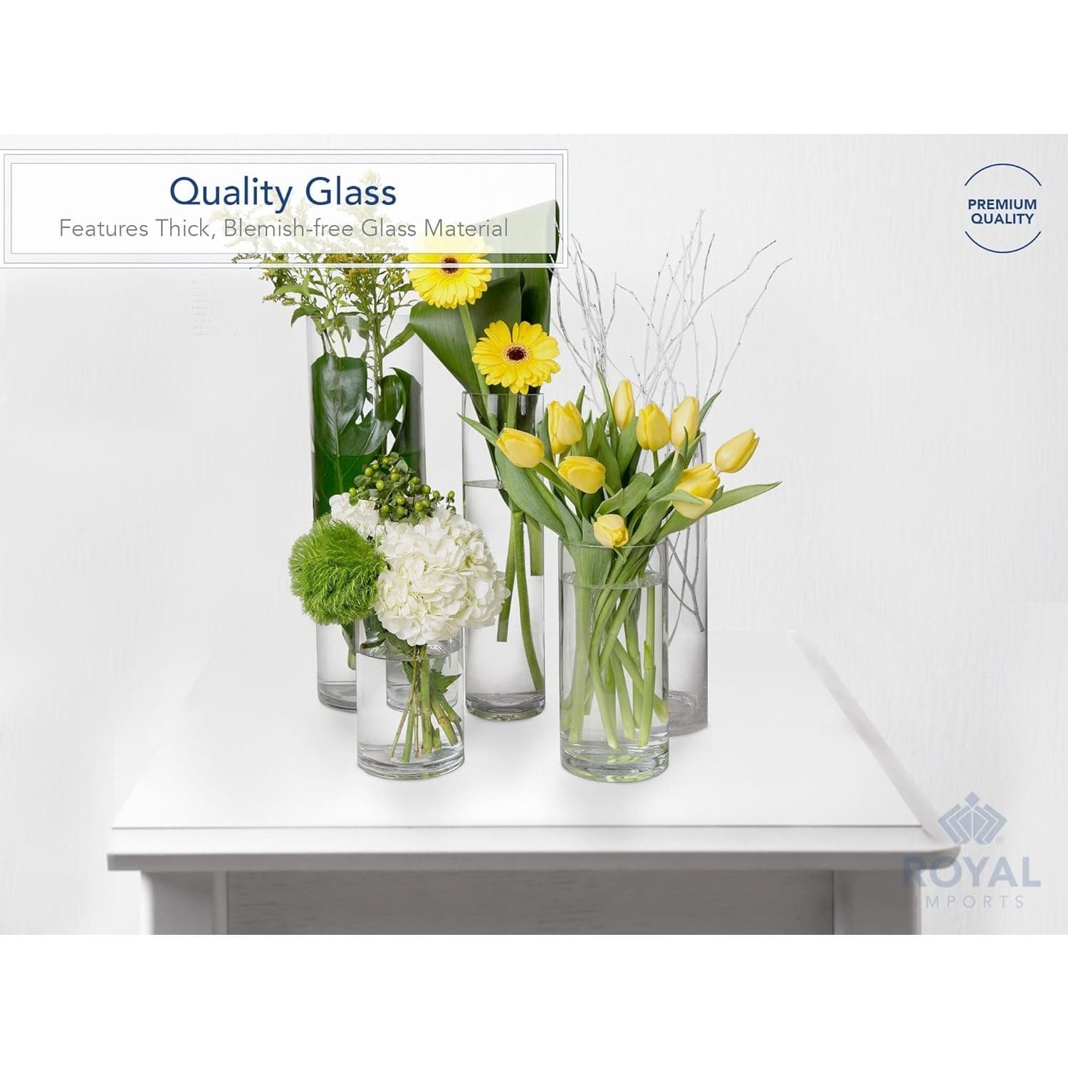 Clear Glass Cylinder Vase Centerpiece Flower Candle Holder 4" w x 12" tall, New - Thumbnail 5