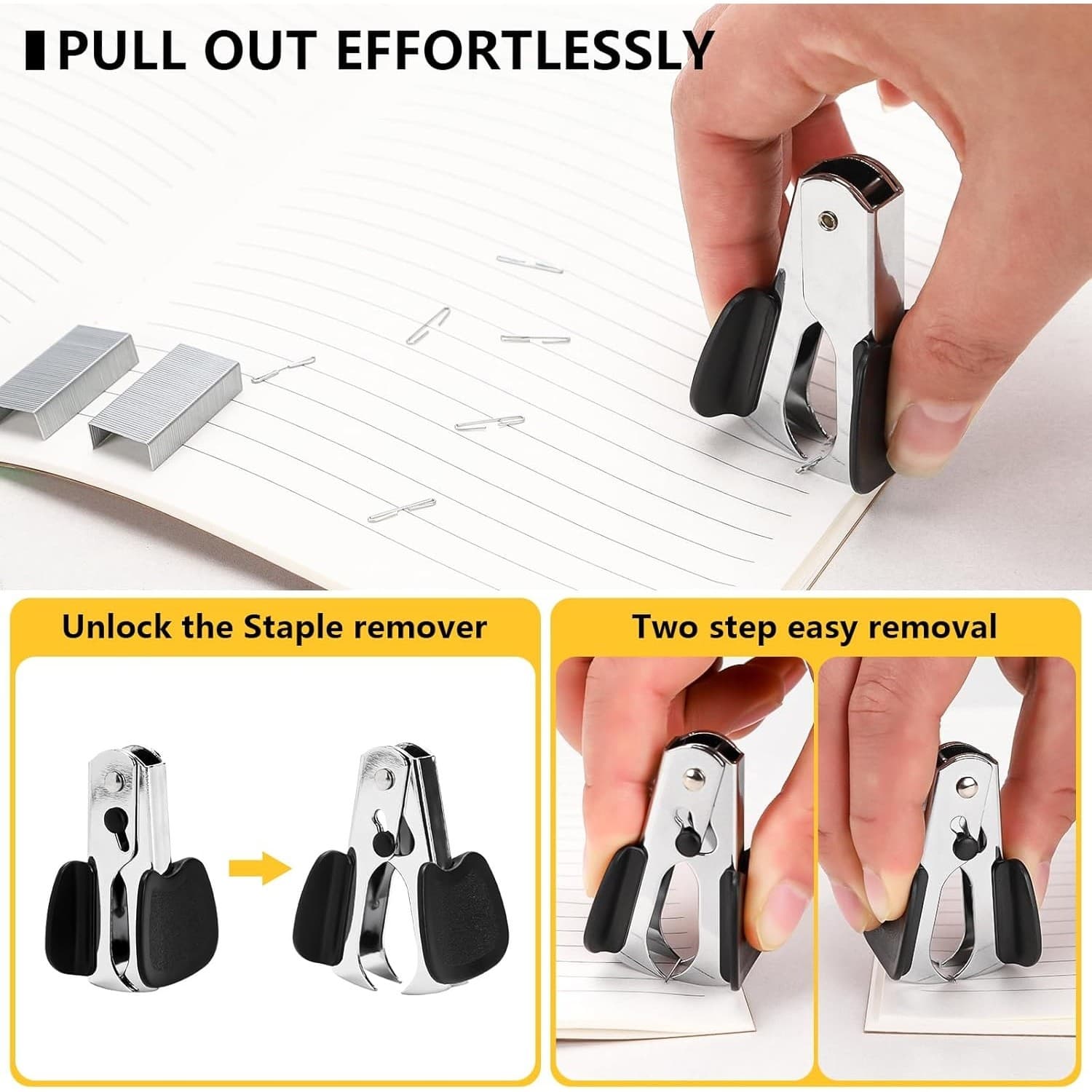 360° Rotating Desk Stapler 30 Sheet Capacity w/ Staple Remover & Staples – Gray - Thumbnail 5