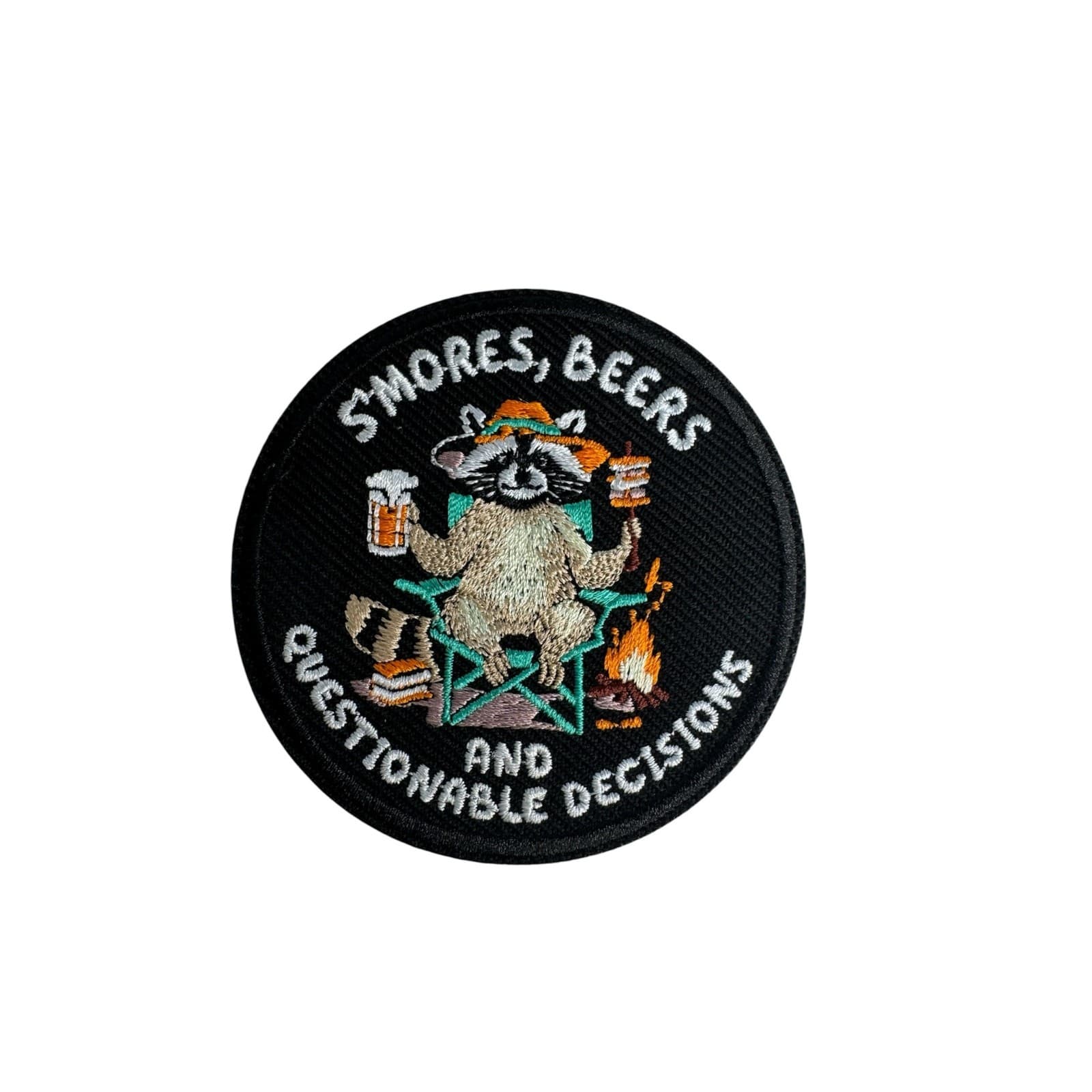 Smores Beers And Questionable Decisions Patch 3x3 InchesFunny Camping