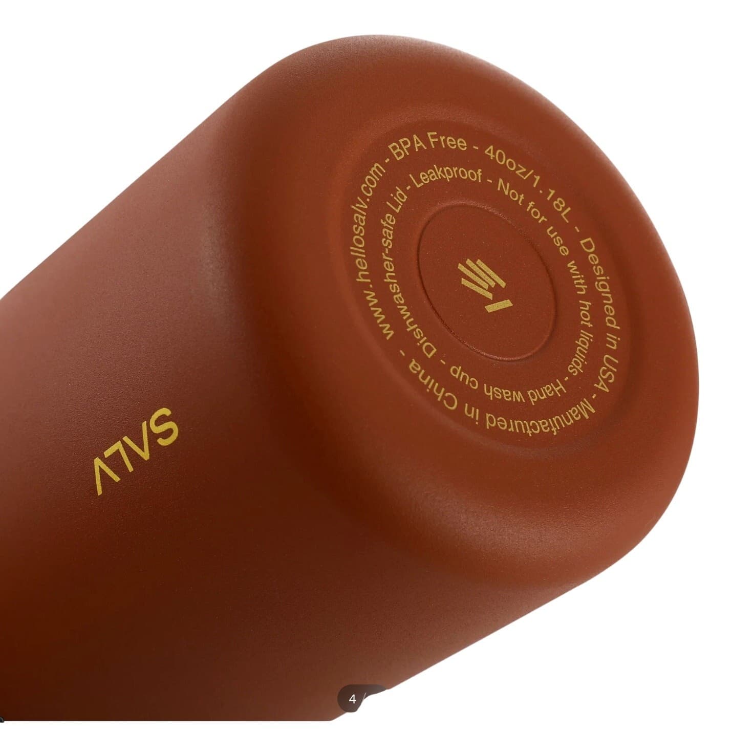 Insulated Water Bottle Stainless Steel Leakproof BPA Free Brown Travel 40oz - Thumbnail 8