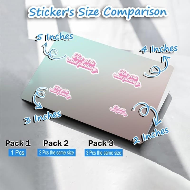 5 Pcs Hot Girls Read Fantasy Vinyl Sticker Book Lover Reading Decal Size 8x3 cm - Thumbnail 4