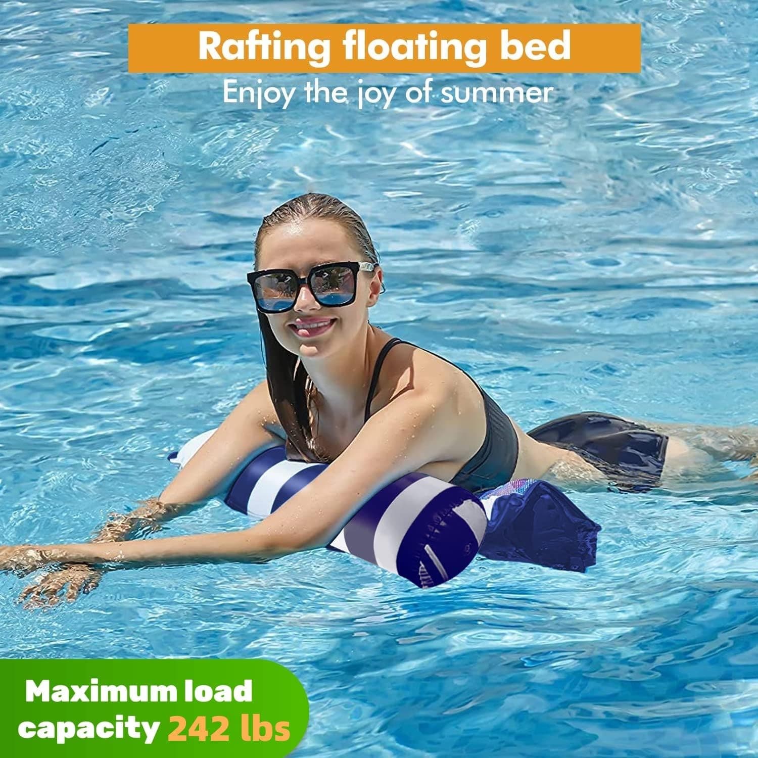 8 Pack Inflatable Pool Floats Adult 4-in-1 Hammock Saddle Chair Drifter 242lb - Thumbnail 6