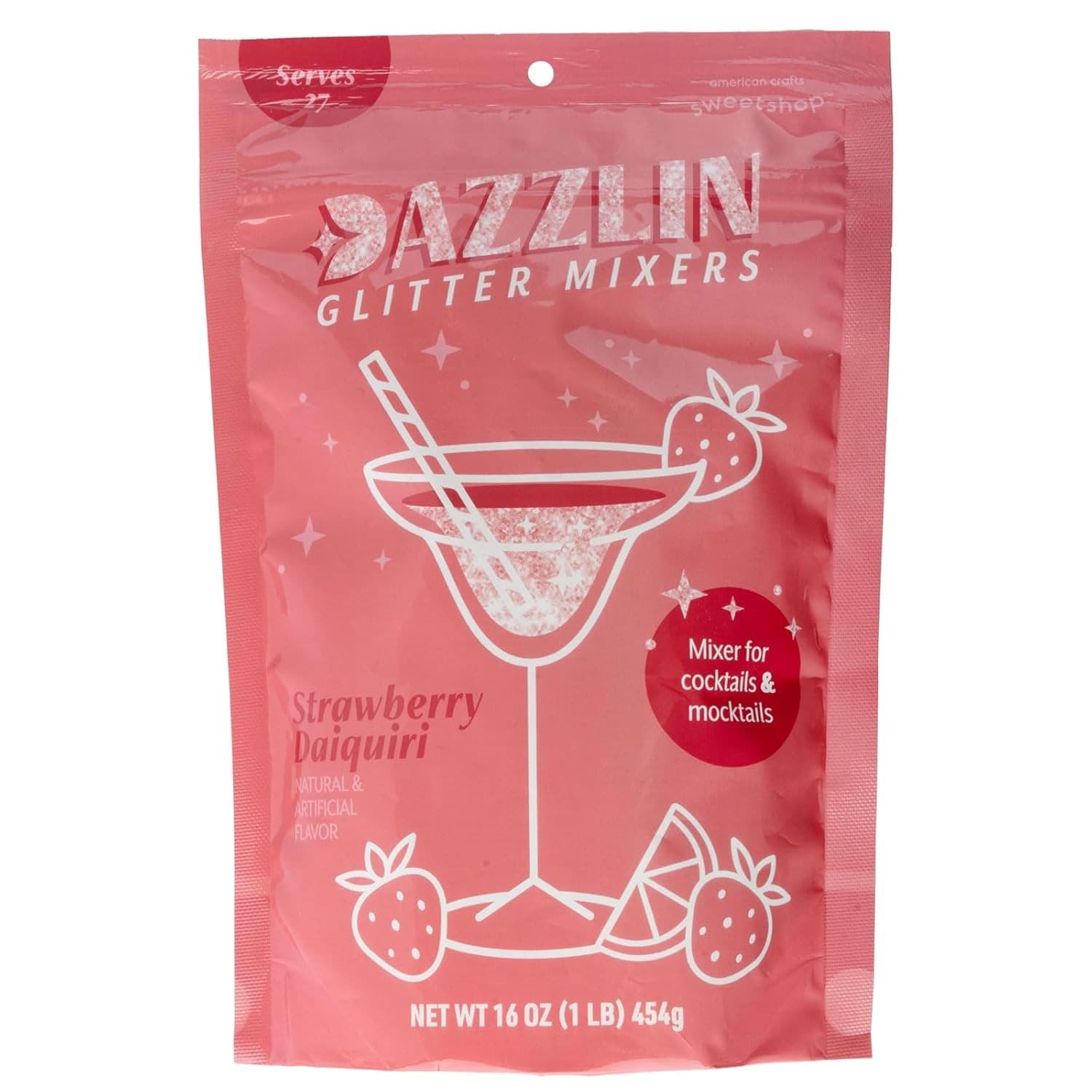 Sweetshop Dazzlin Glitter Drink Mix Strawberry Daiquiri 16oz Cocktail Mocktail