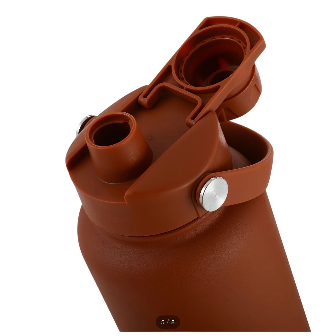 Insulated Water Bottle Stainless Steel Leakproof BPA Free Brown Travel 40oz - Thumbnail 7
