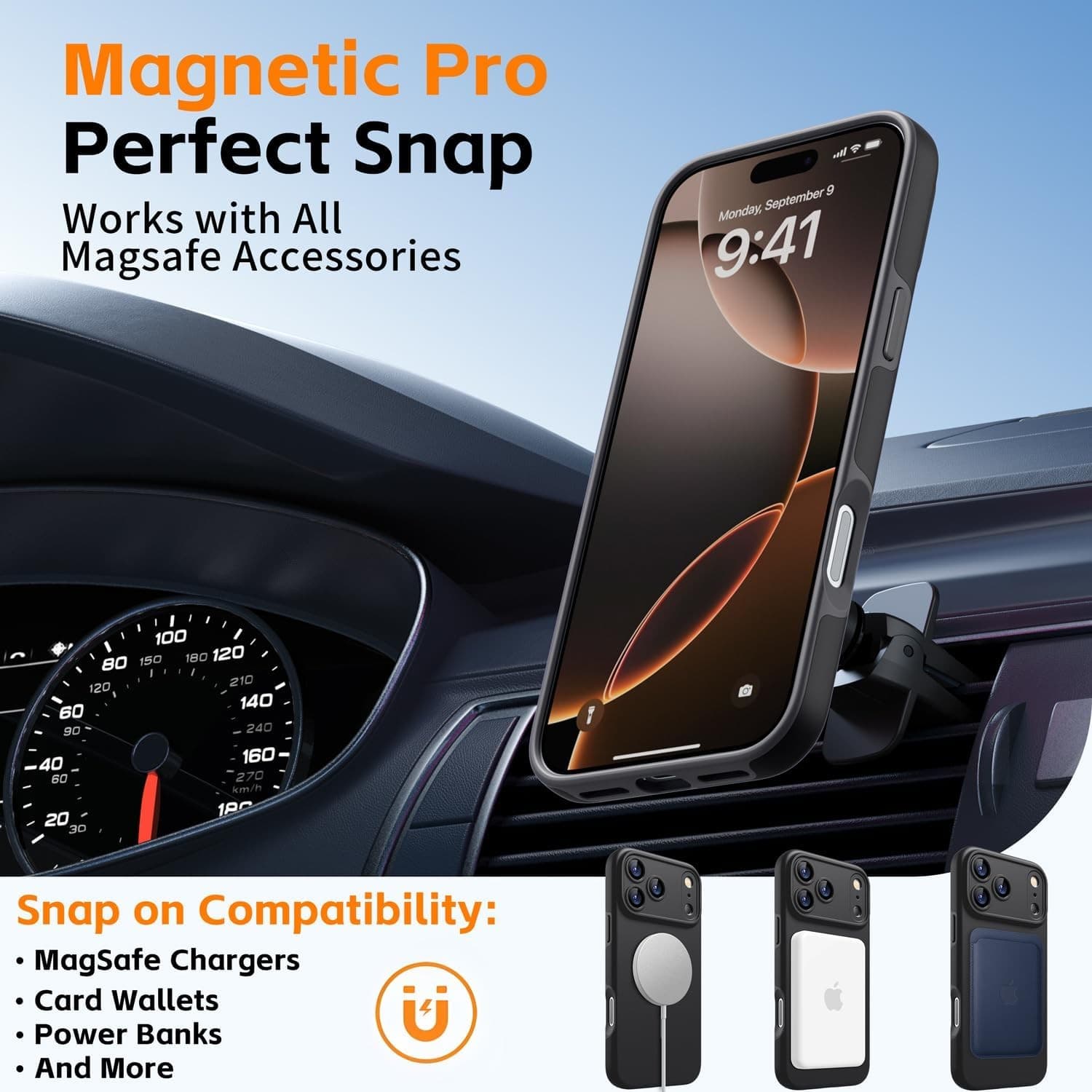 iPhone 17 Pro MagSafe Case Matte Black Shockproof 360 Lens Protection Cover - Thumbnail 7