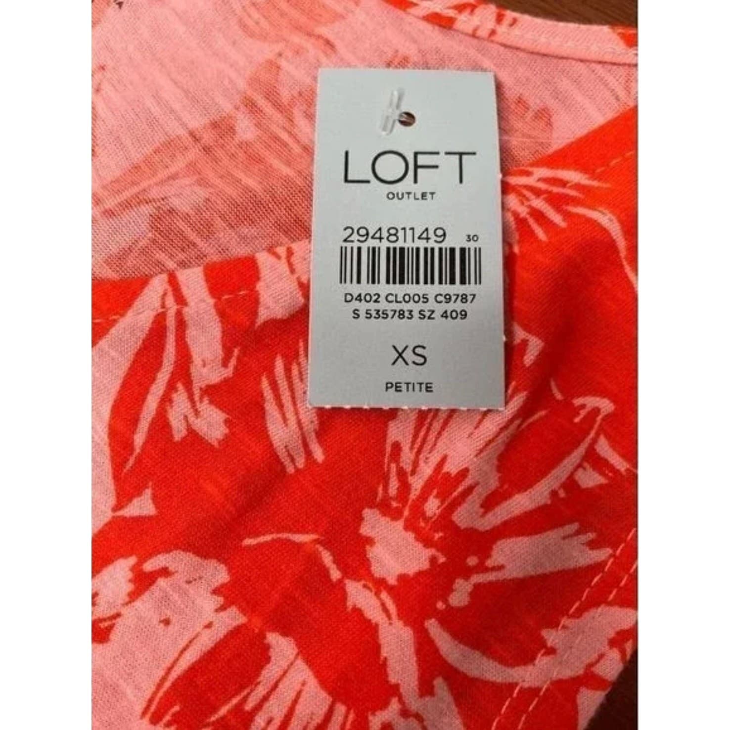 NWT LOFT Petite XS Wild Flamingo Floral V Neck Peplum Tank Top Cotton - Thumbnail 4