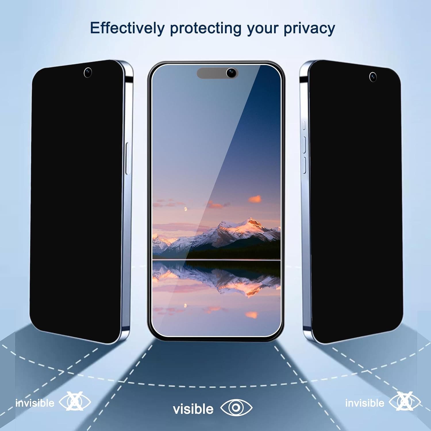 Ailun Privacy Screen Protector iPhone 15 16 Plus 15 Pro Max 6.7" 3 Pack Glass - Thumbnail 2