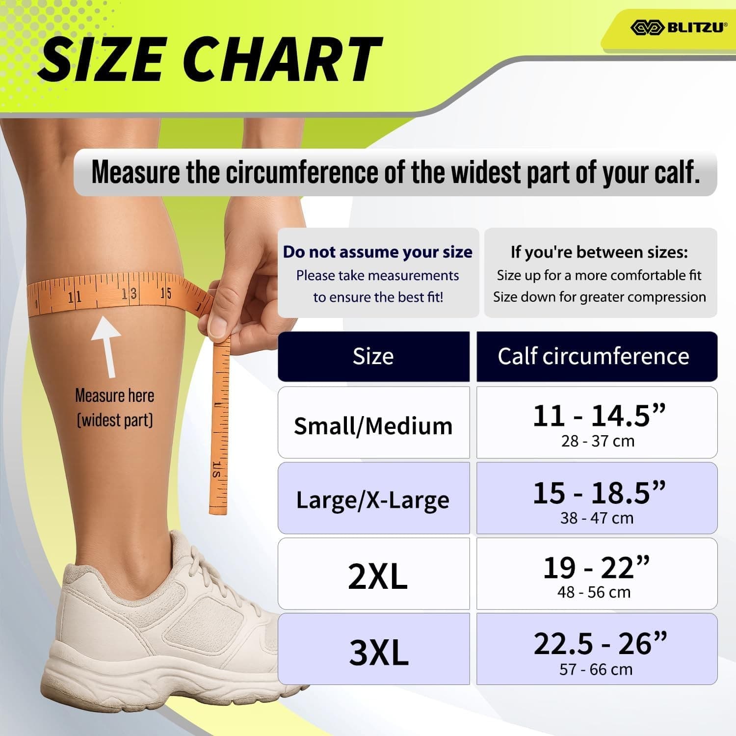 BLITZU Calf Compression Sleeves Shin Splints Support Leg Sleeves Men Women - Thumbnail 8