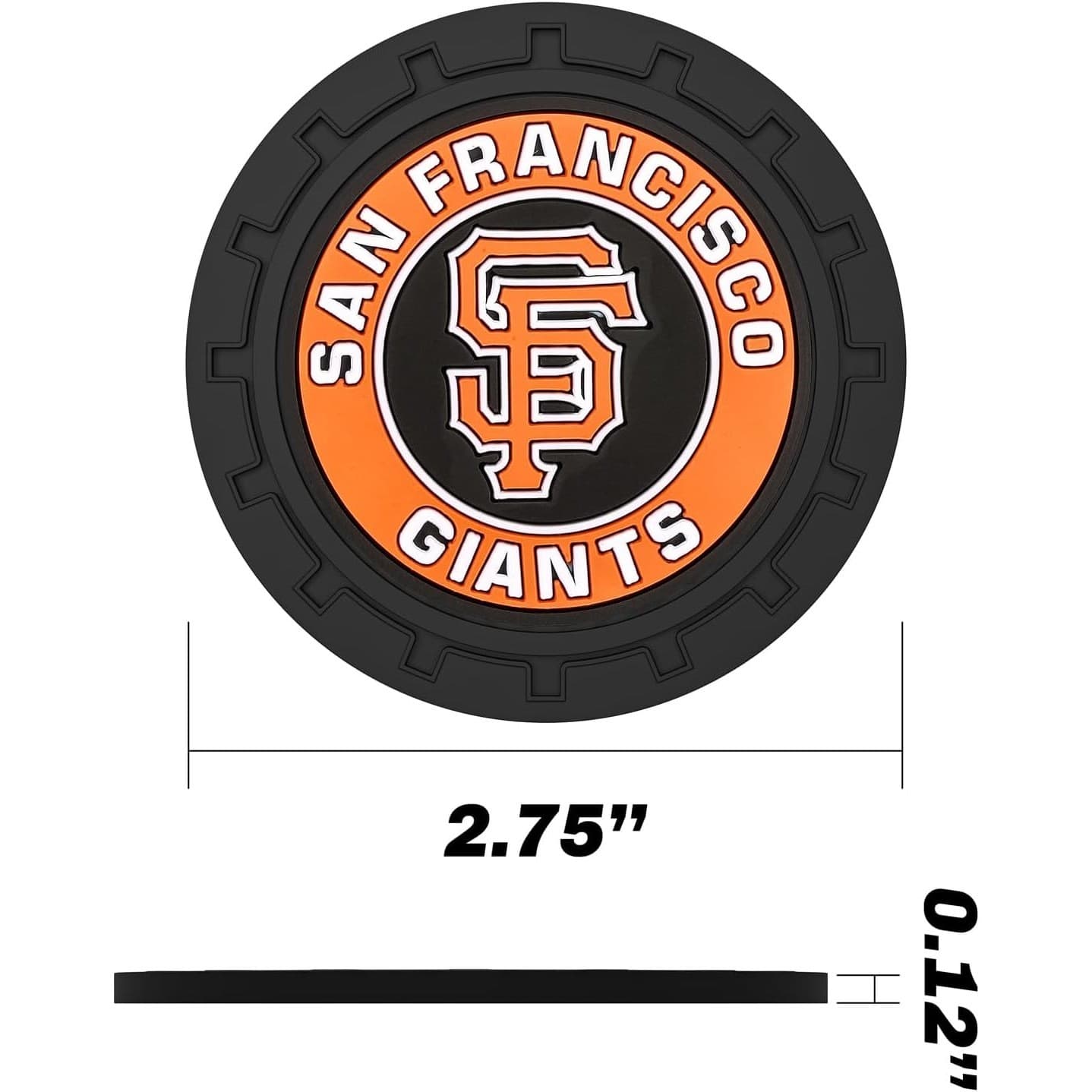 San Francisco Giants Car Cup Holder Coasters Silicone Non Slip 2.75" - Thumbnail 2