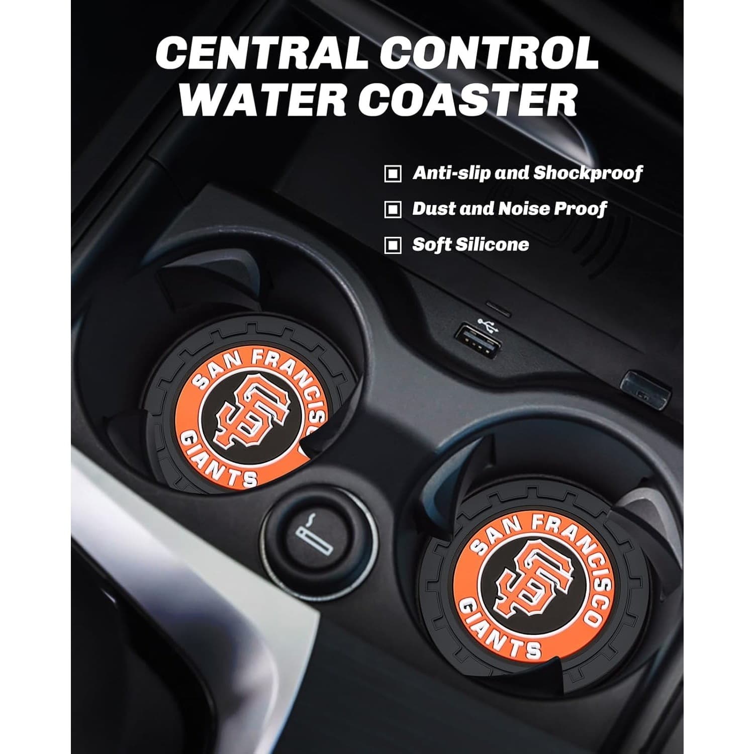 San Francisco Giants Car Cup Holder Coasters Silicone Non Slip 2.75" - Thumbnail 4