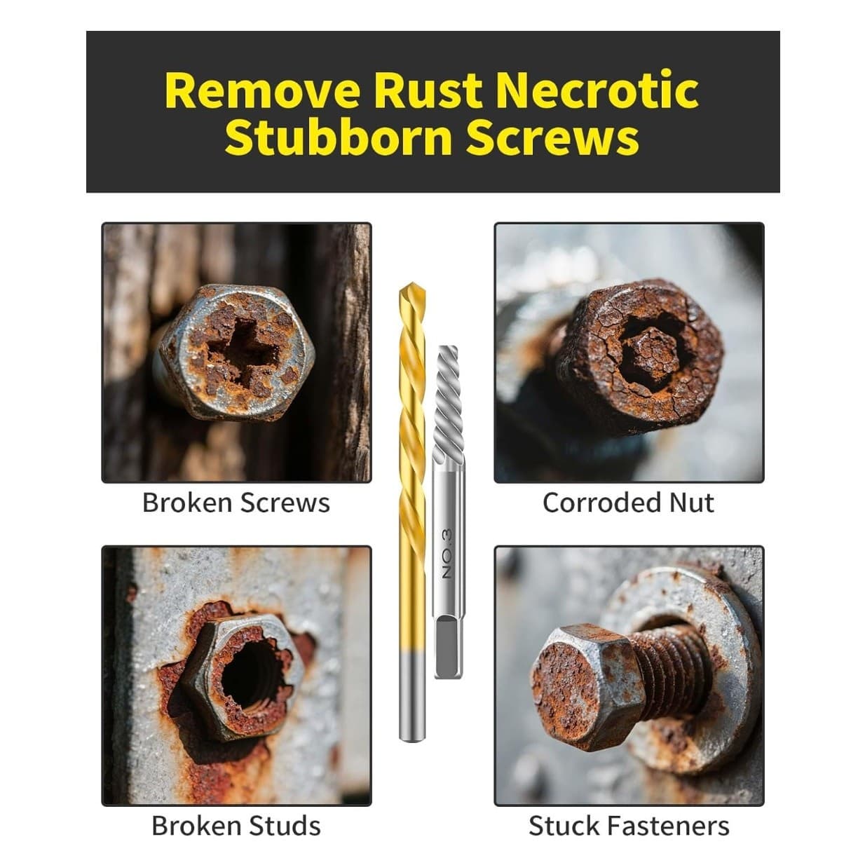 16pcs Screw Extractor Set Left Hand Drill Bits Easy Out Bolt Remover Kit - Thumbnail 3