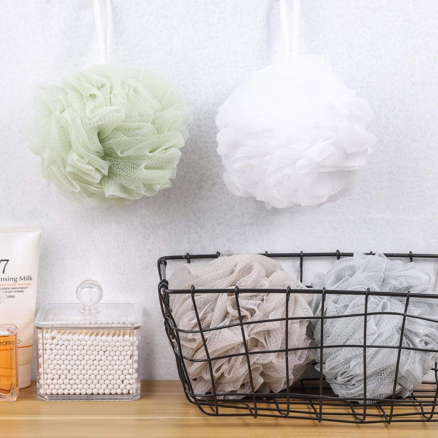BTYMS Bath Sponge Loofah 4 Pack 60g Mesh Shower Pouf Body Scrubber - Thumbnail 4