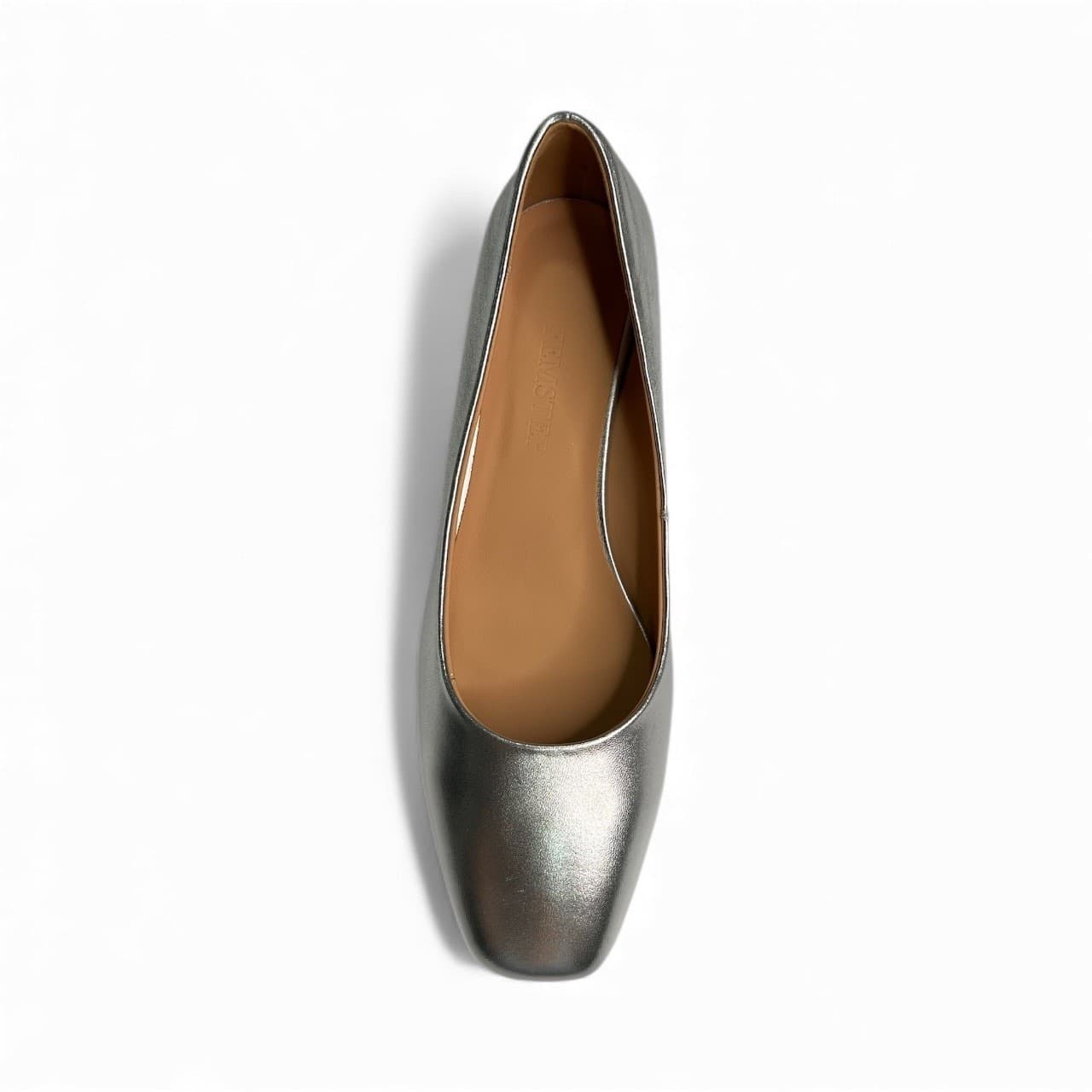 Women’s Silver Leather Pumps Square Toe Chunky Low Heel Comfort Size 9.5 - Thumbnail 9