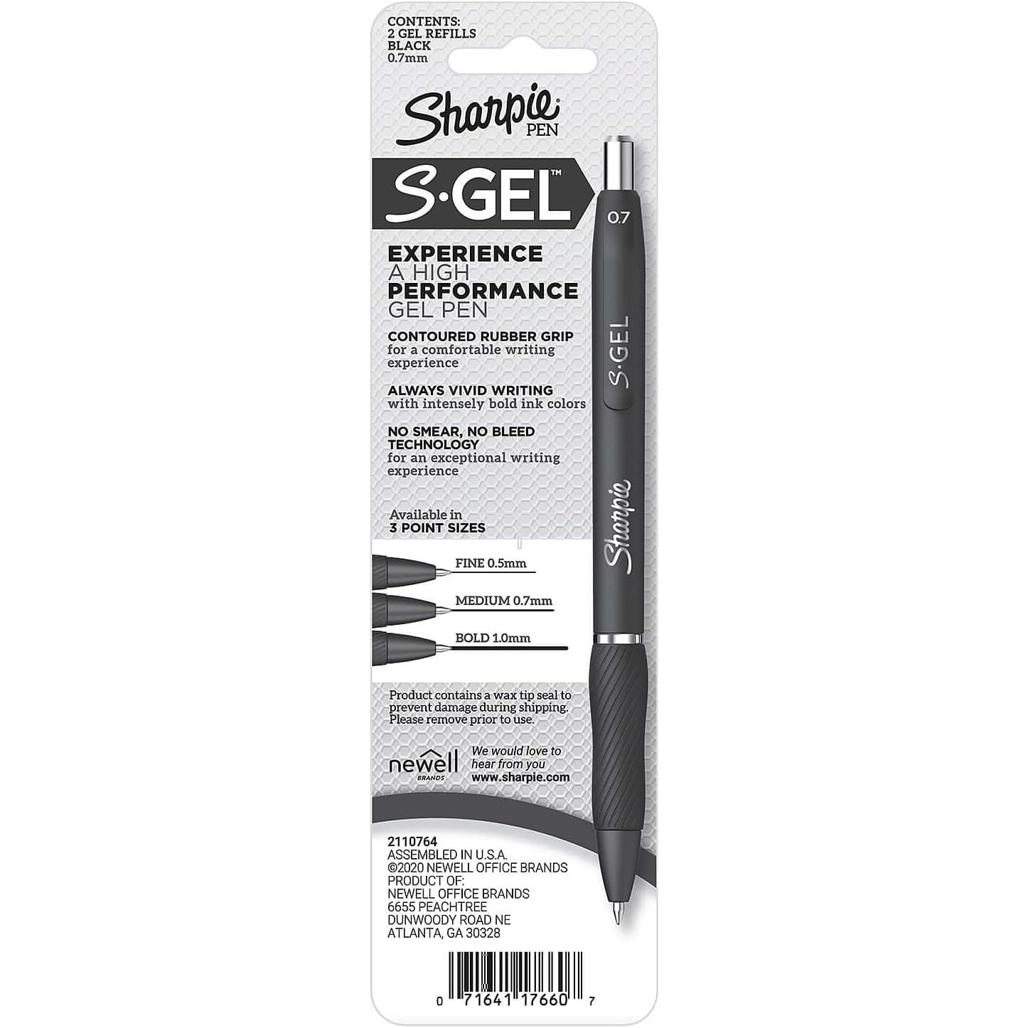 Sharpie S-Gel 0.7mm Black Gel Pen Refills Medium Point 6 Count New - Thumbnail 3