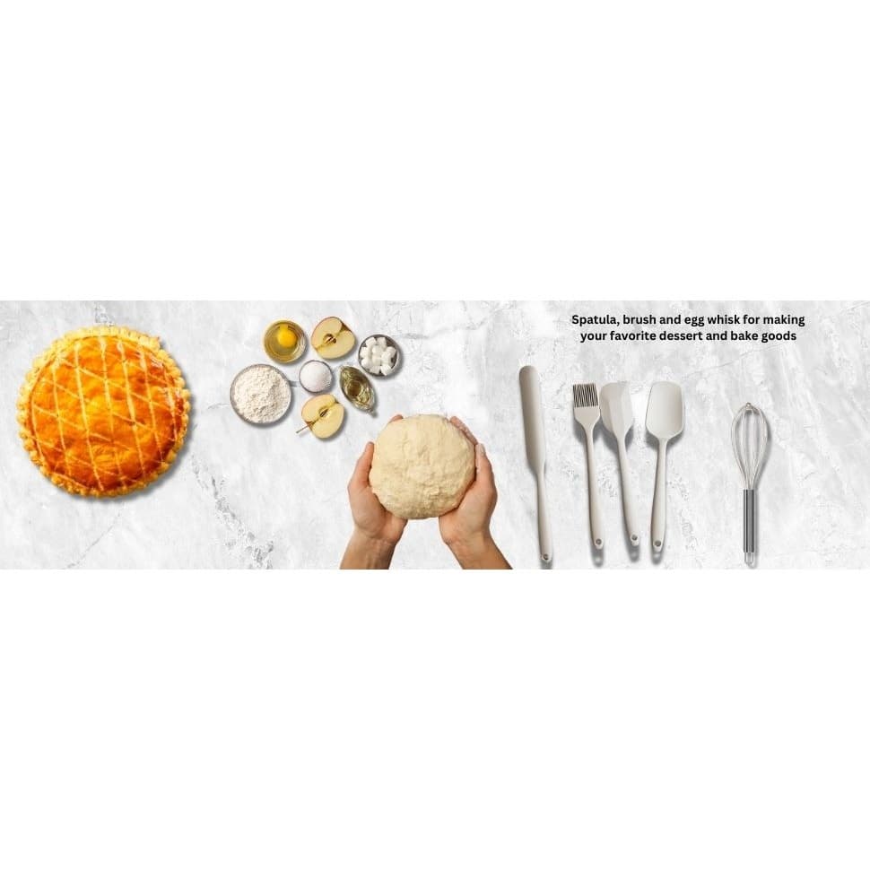27PCS Silicone Kitchen Utensil Set Stainless Steel Handle Heat Resistant Khaki - Thumbnail 10