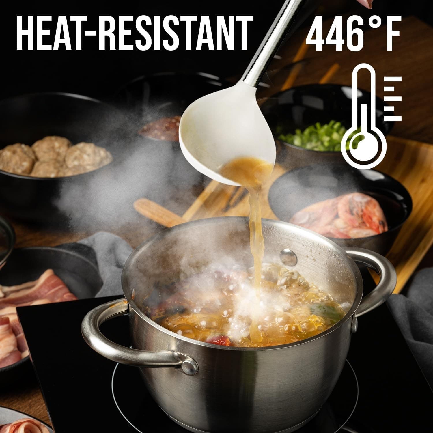 27PCS Silicone Kitchen Utensil Set Stainless Steel Handle Heat Resistant Khaki - Thumbnail 2