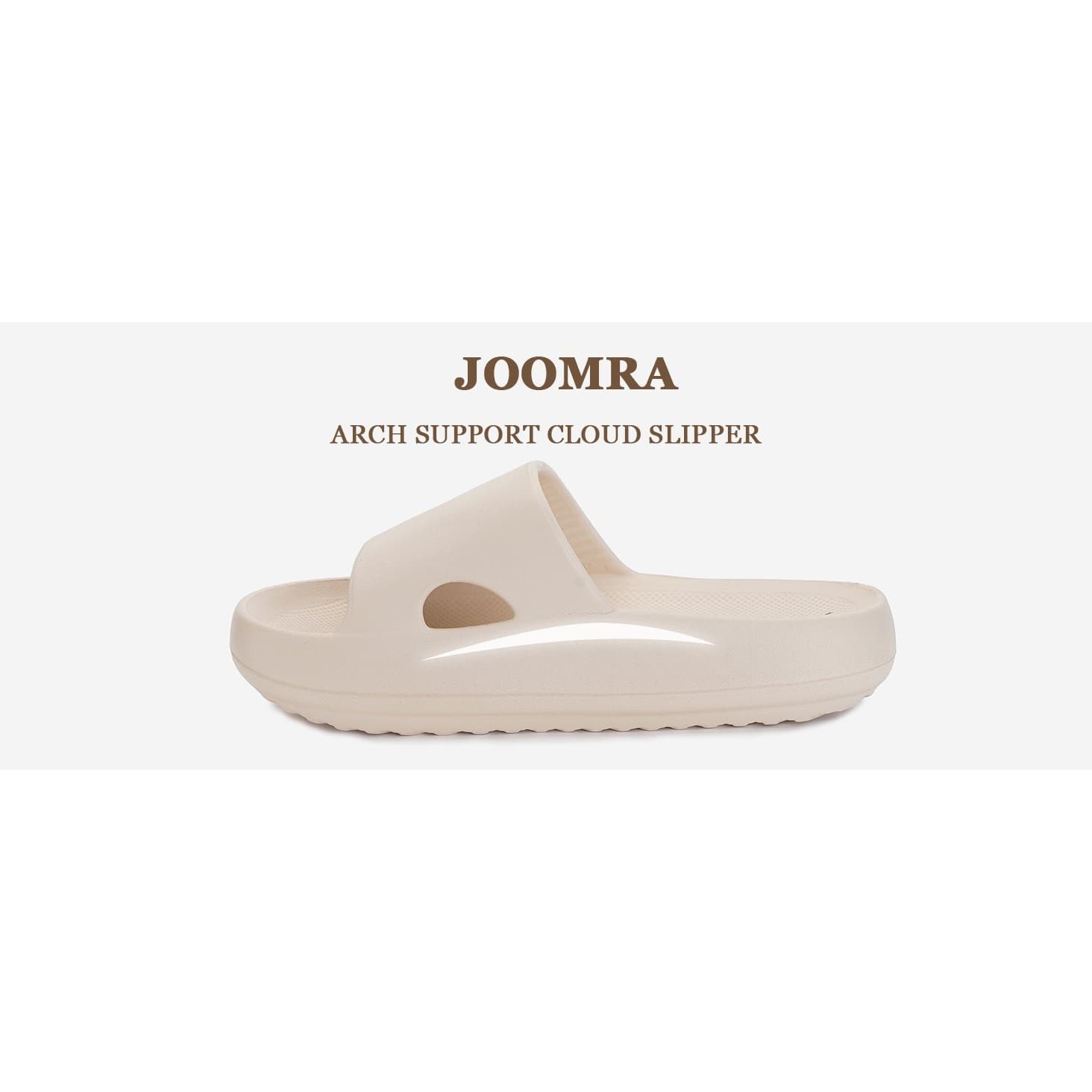 Joomra Recovery Slides Thick Cushion Cloud Foam Slippers Unisex Beige 40–41 - Thumbnail 8