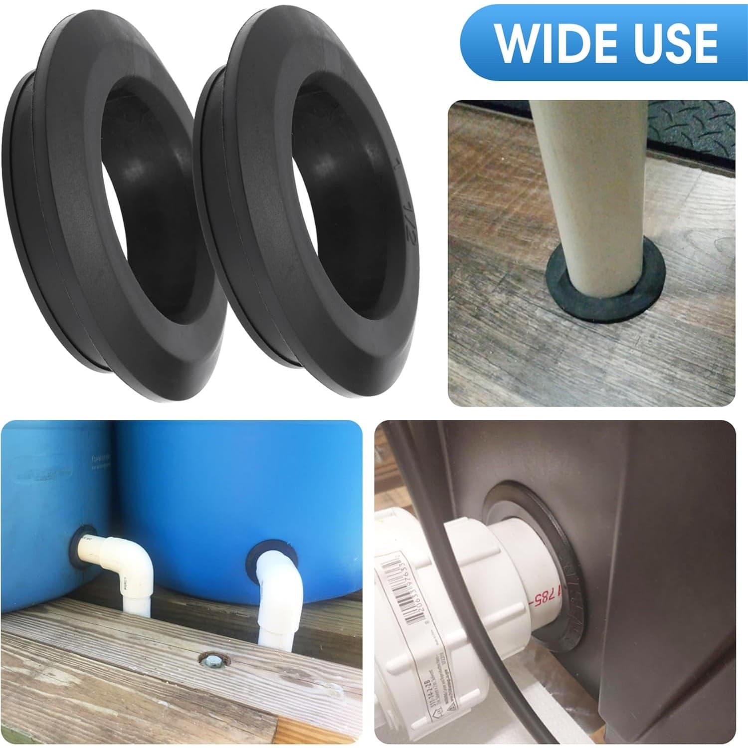 1 1/2 Inch Rubber Tank Sealing Adapter Flexible Compression Grommet 8 Pack - Thumbnail 4