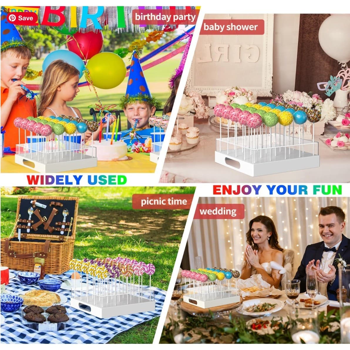 Cake Pop Stand 25 Holes Display Party Holder Kit Sticks Mold Baking Dessert DIY - Thumbnail 7