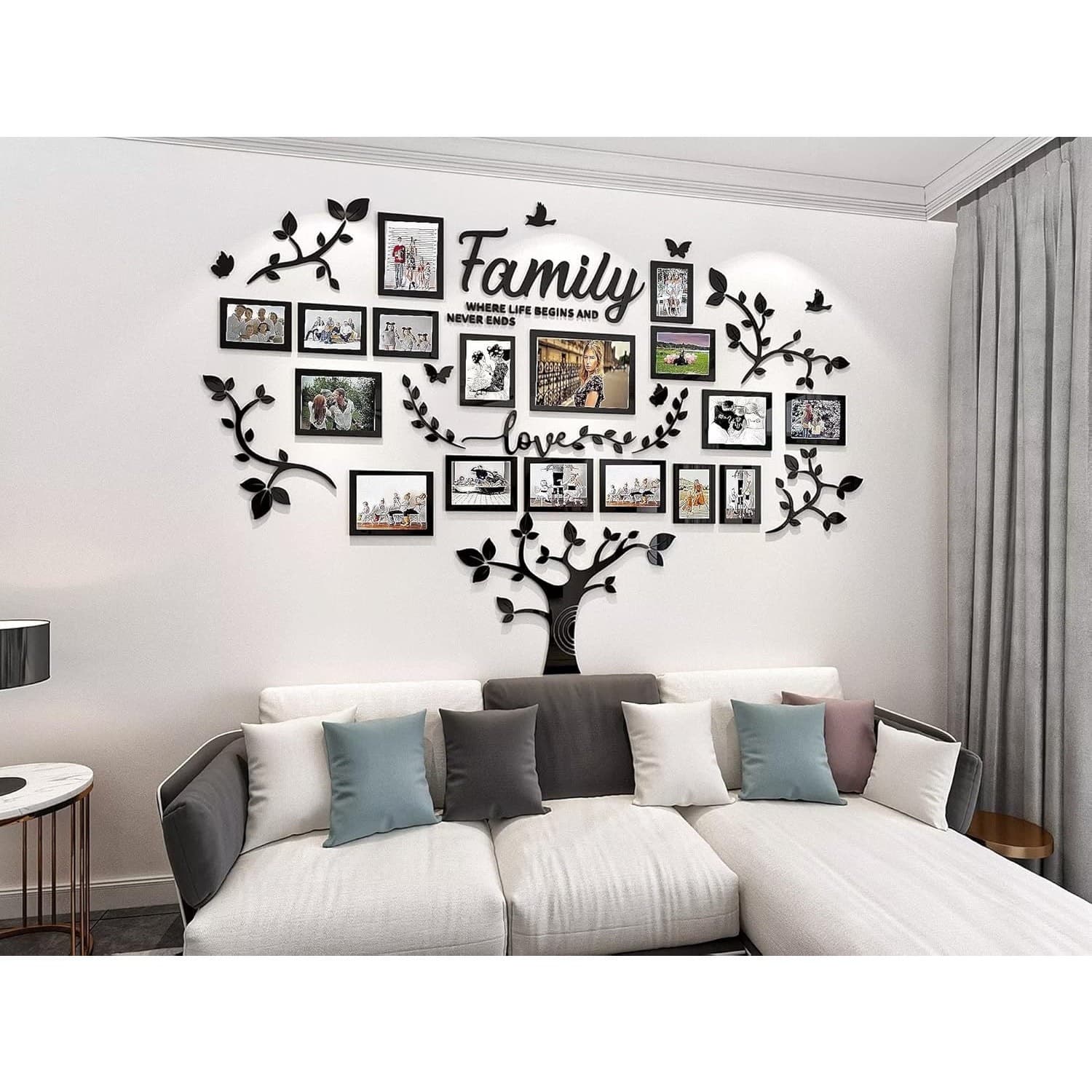 DIY 3D Family Tree Wall Decor Acrylic Photo Frames Collage Living Room Decor - Thumbnail 6