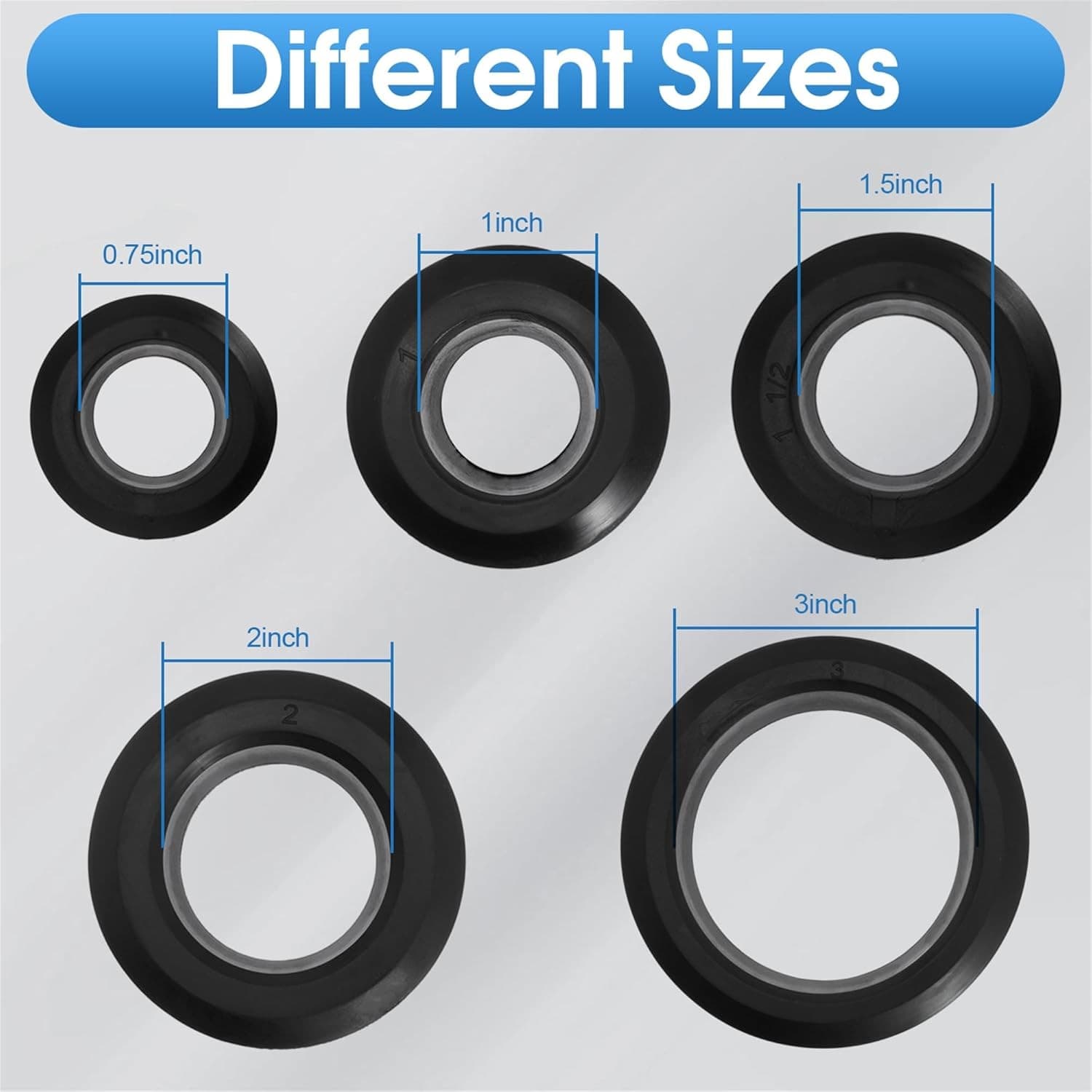 1 1/2 Inch Rubber Tank Sealing Adapter Flexible Compression Grommet 8 Pack - Thumbnail 5