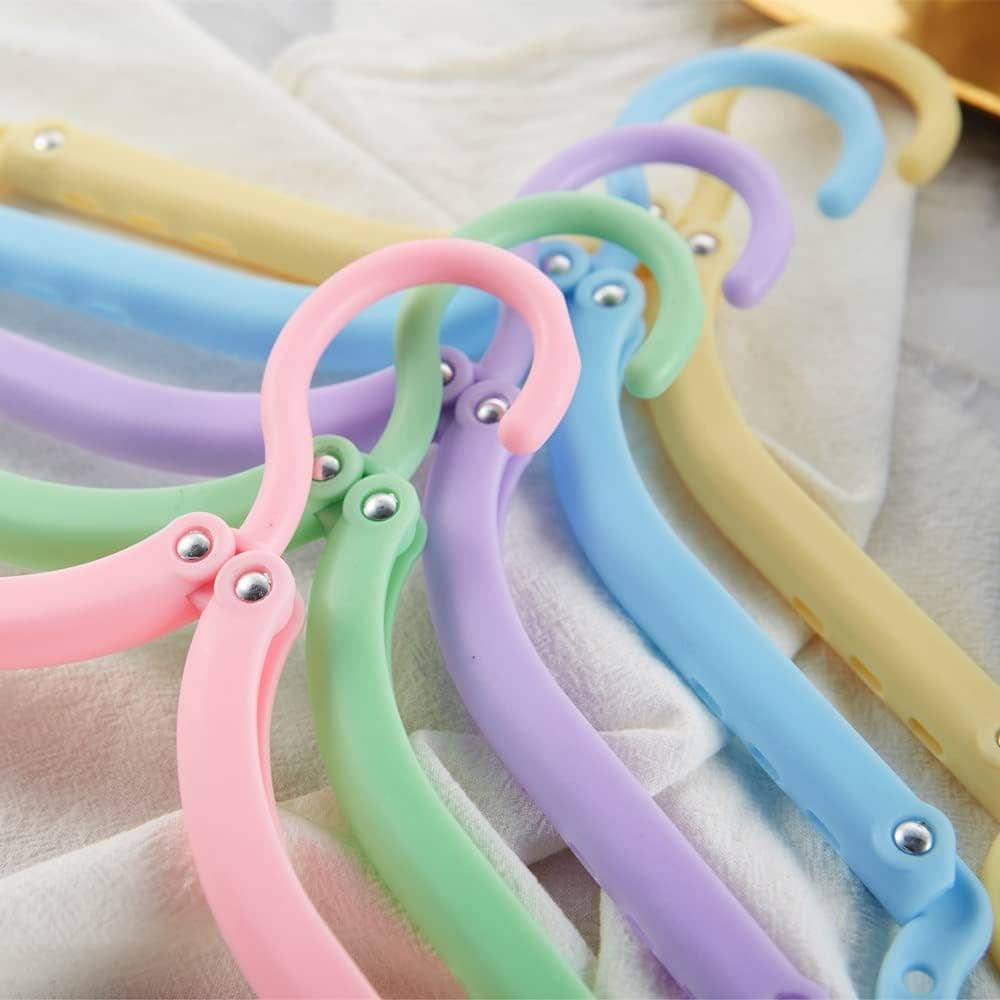12pcs Folding Travel Clothes Hangers Portable Plastic Space Saving 17 Inch - Thumbnail 4