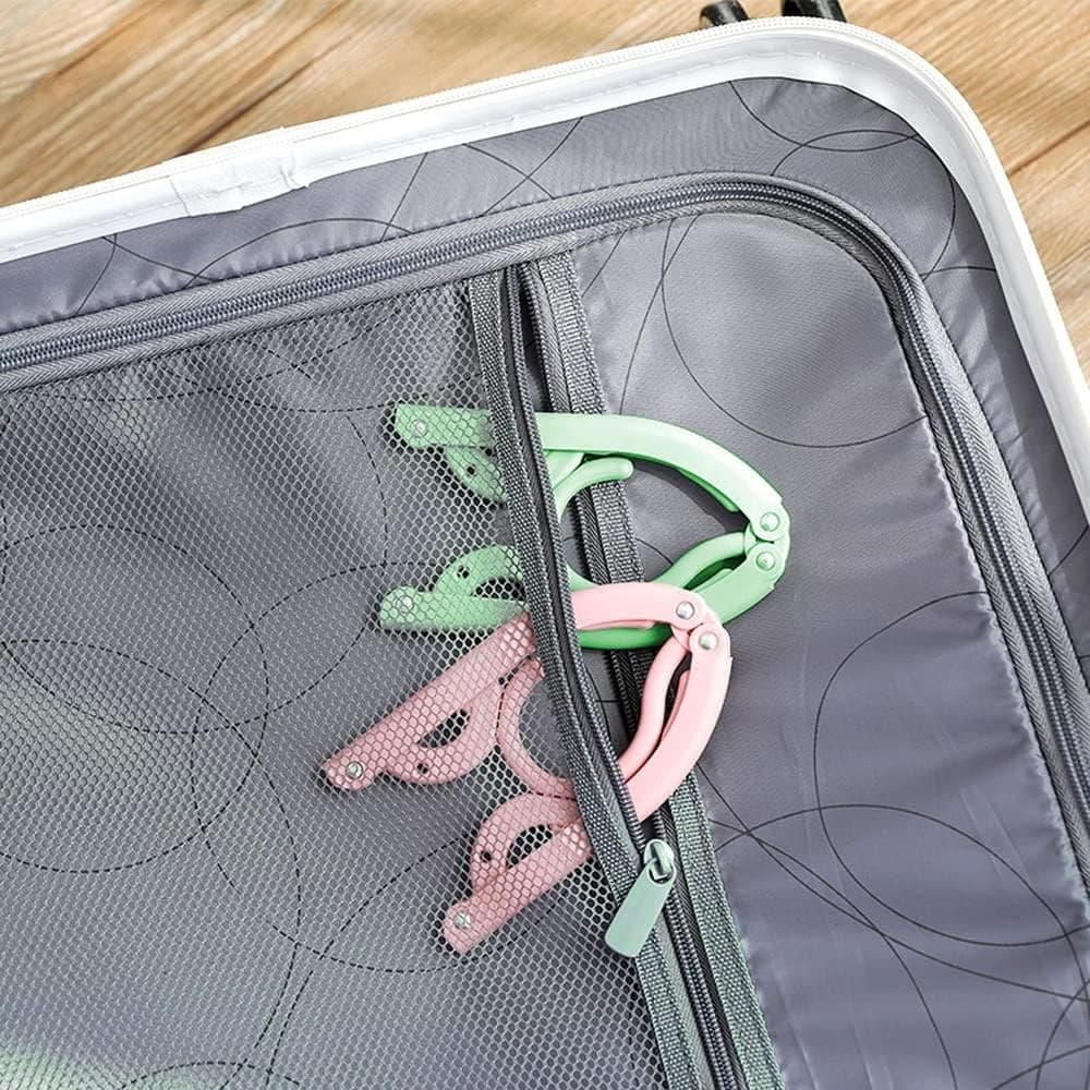 12pcs Folding Travel Clothes Hangers Portable Plastic Space Saving 17 Inch - Thumbnail 6