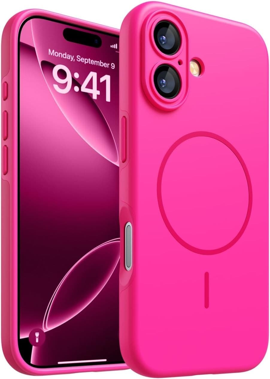 MagSafe Case for iPhone 17 Matte Black, Hot Pink, 360 Lens Guard Magnetic - Thumbnail 2