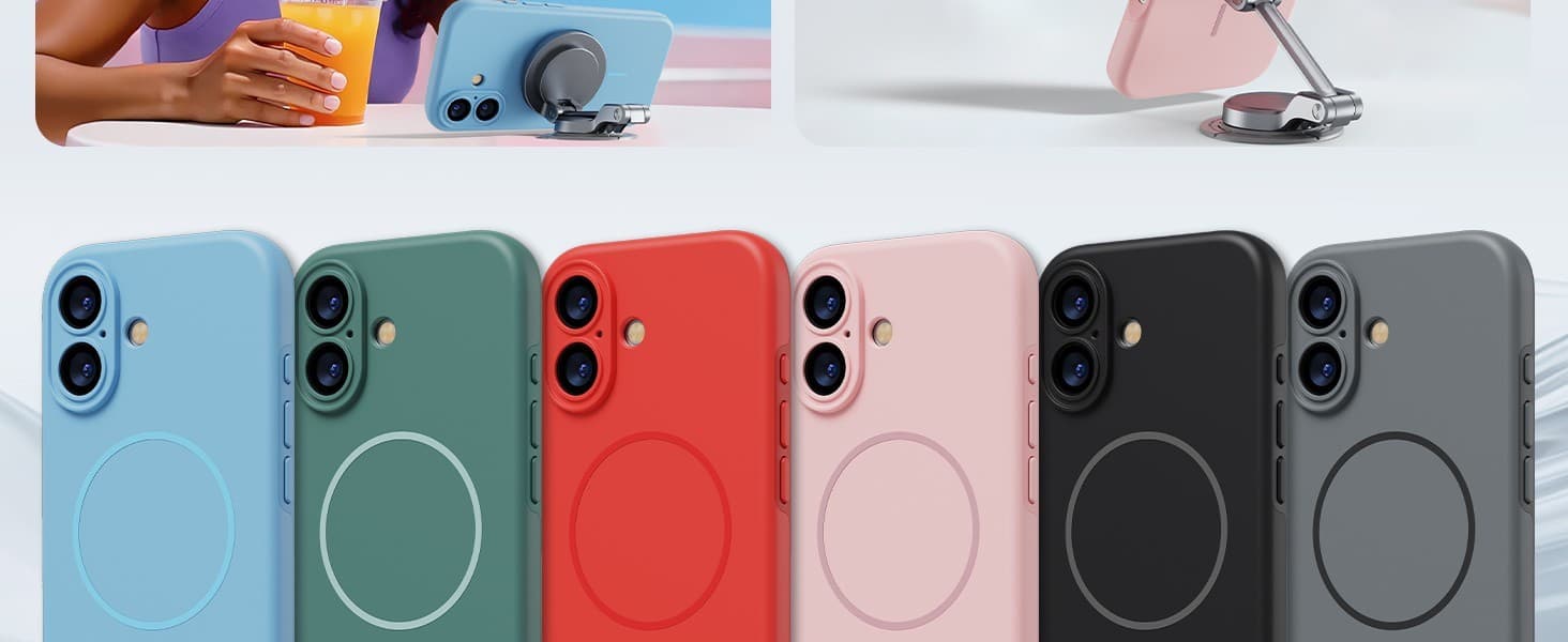 MagSafe Case for iPhone 17 Matte Black, Hot Pink, 360 Lens Guard Magnetic - Thumbnail 3