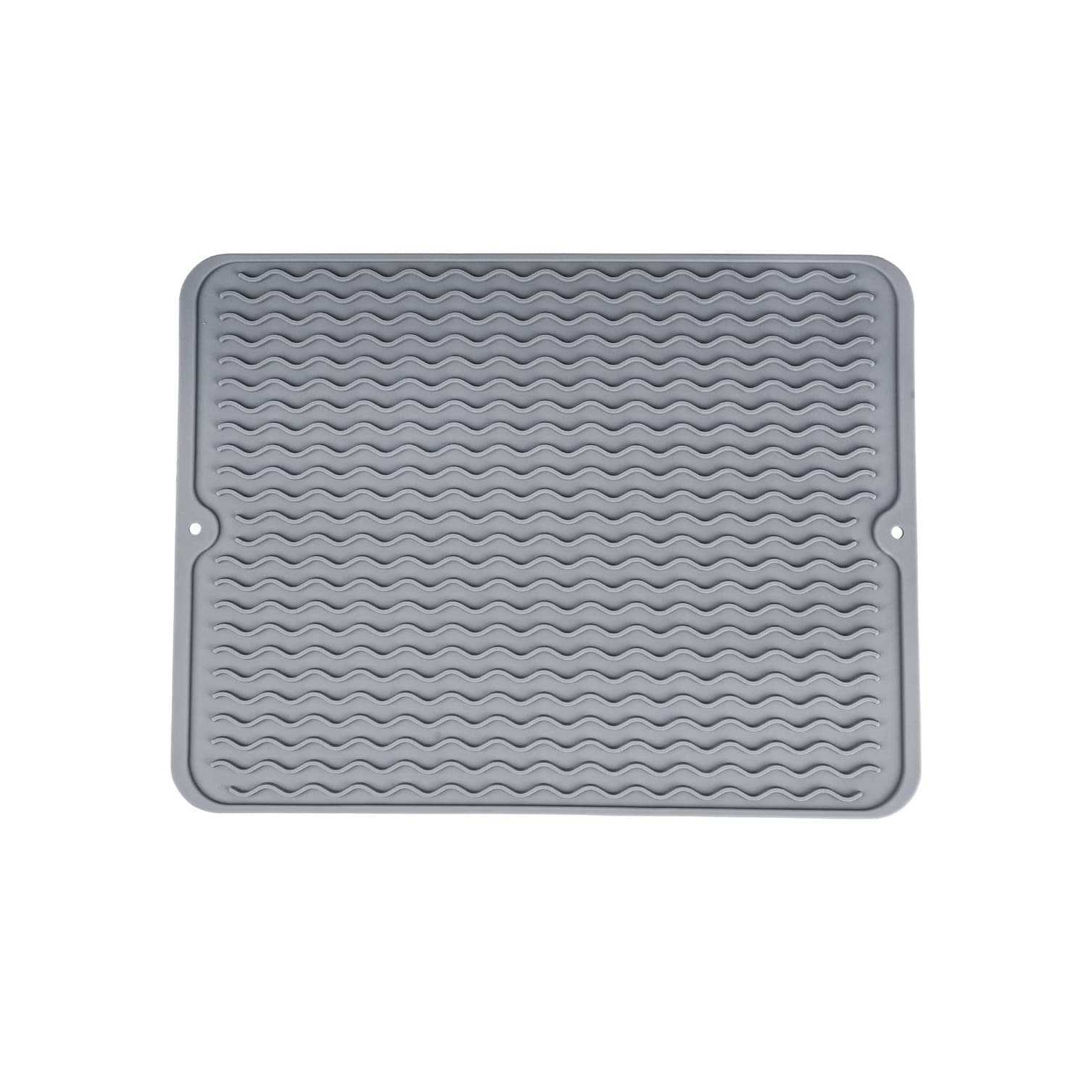 Silicone Dish Drying Mat Gray Heat Resistant Kitchen Counter Mat BPA Free - Thumbnail 4