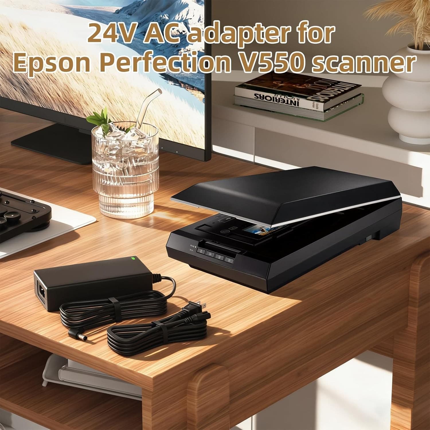 24V AC Power Adapter Charger for Epson Scanner Printer V500 V600 V700 V750 - Thumbnail 6