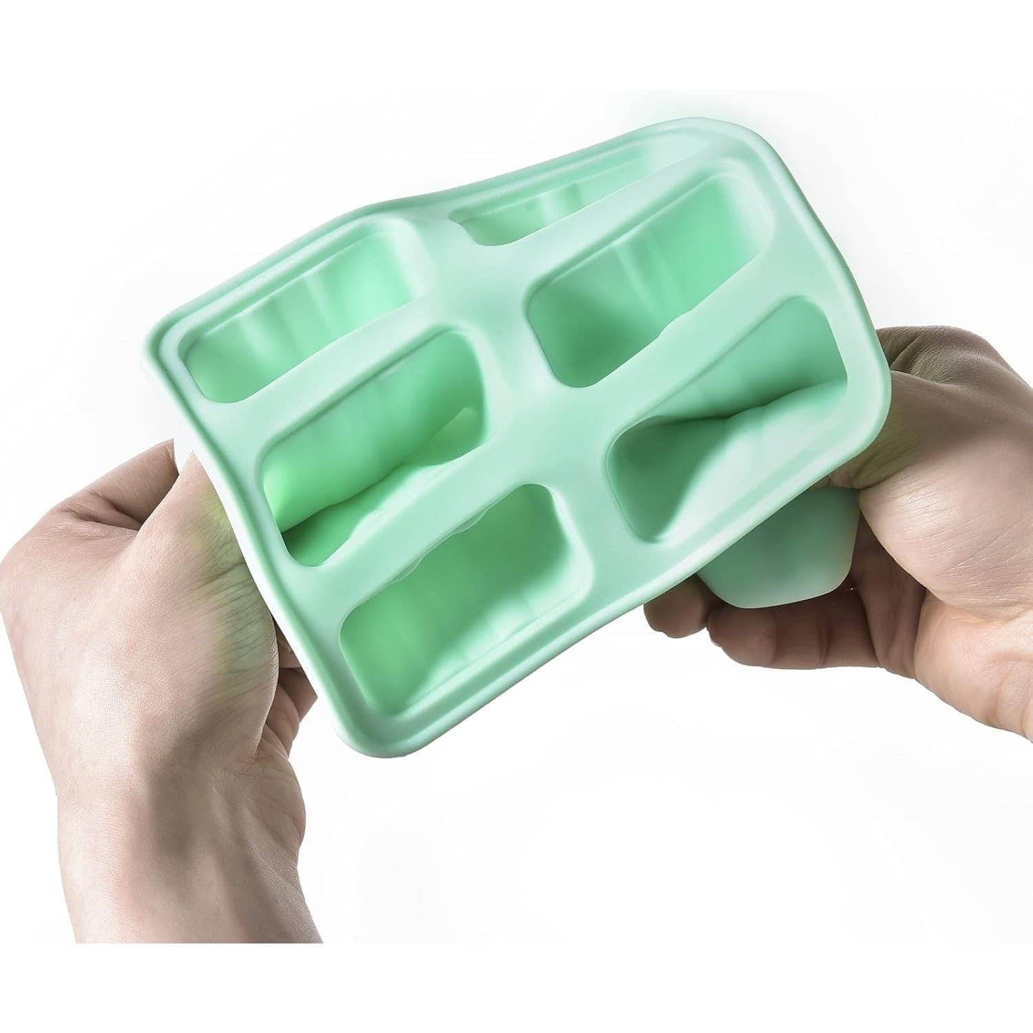 Popsicle Mold 3.3 OZ 6 Cavity Silicone BPA Free Ice Pop Maker Reusable Green - Thumbnail 8