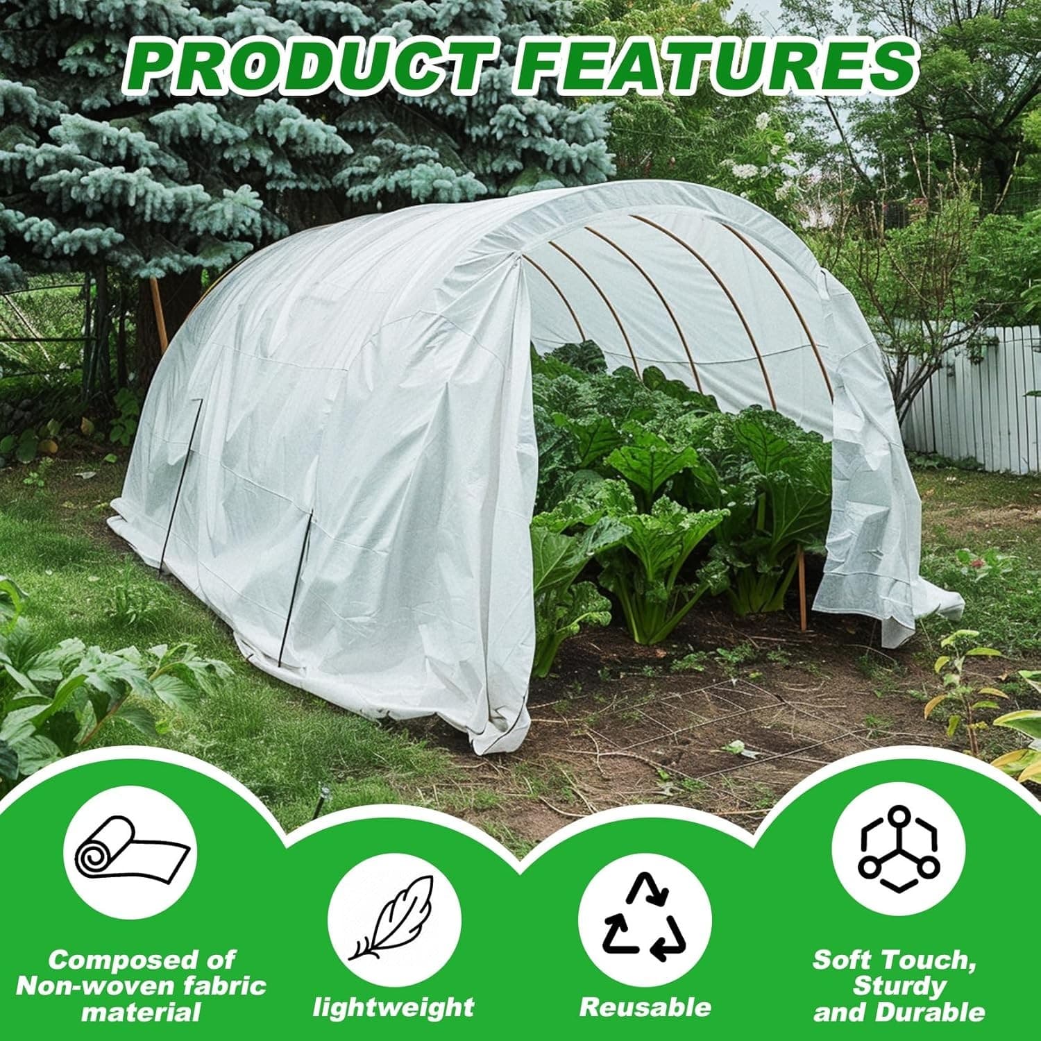 KYATE Plant Covers Freeze Protection Blanket 10x30FT Reusable Garden Frost Cover - Thumbnail 5