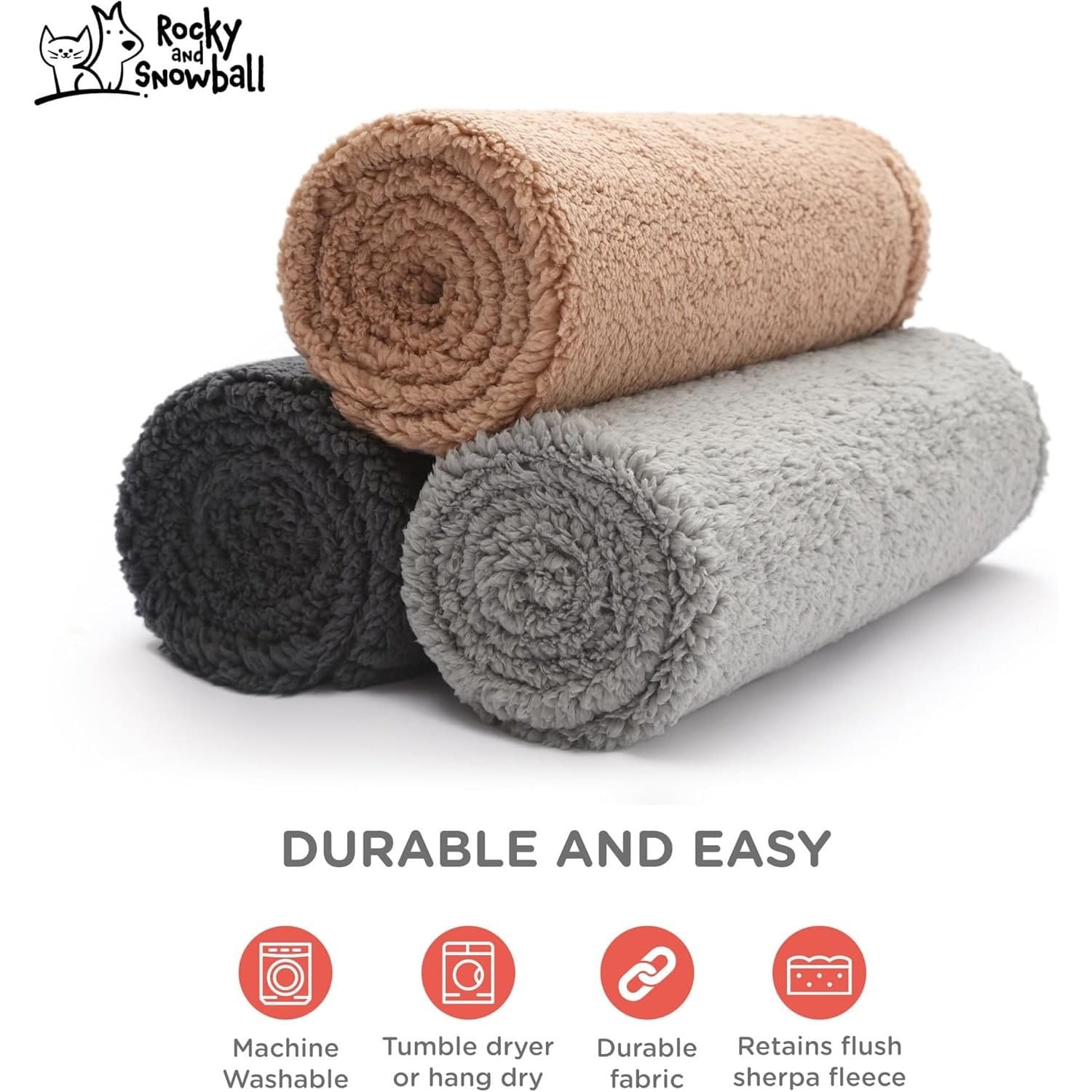 Waterproof Dog Blanket Sherpa Large XL Pet Couch Cover Washable 60x80 - Thumbnail 7