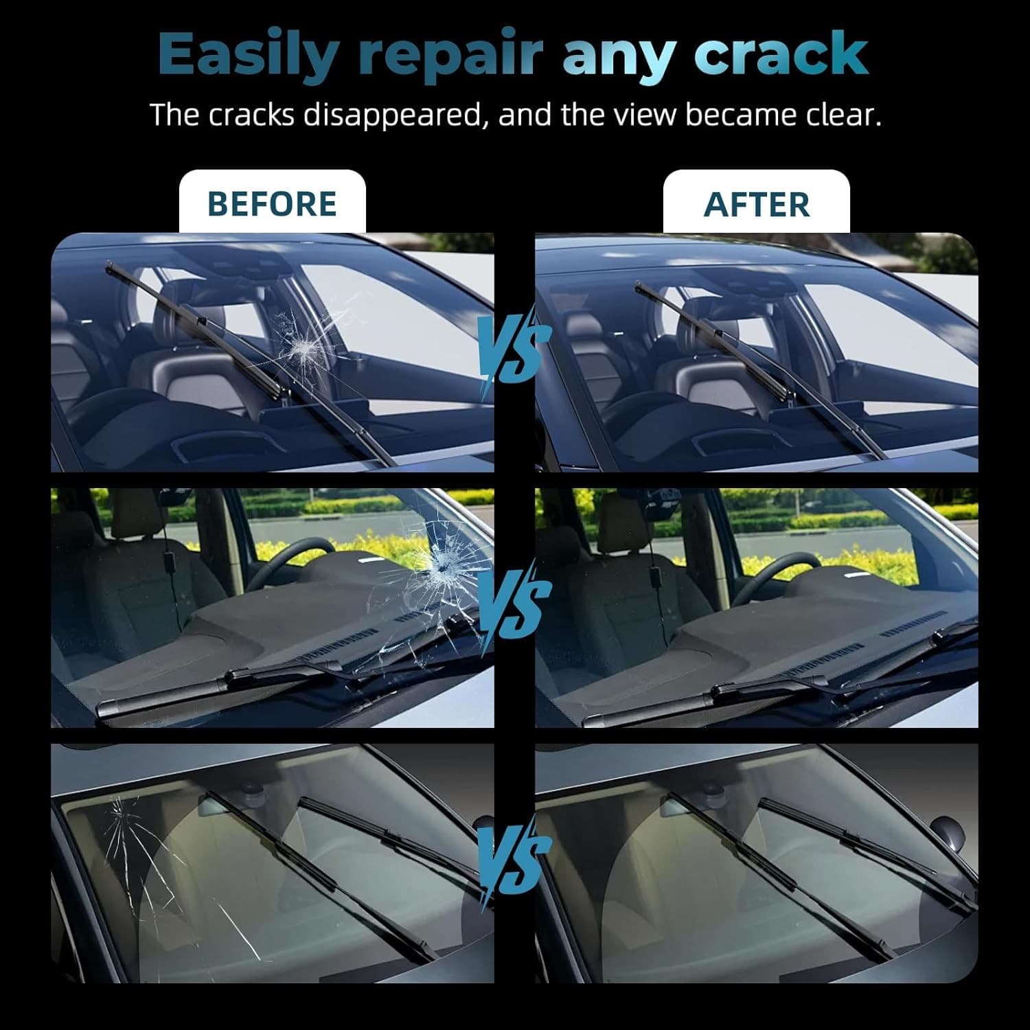 Windshield Crack Repair Kit 5Min Quick Glass Fix Car Chip Resin Repair Tool 20ml - Thumbnail 5