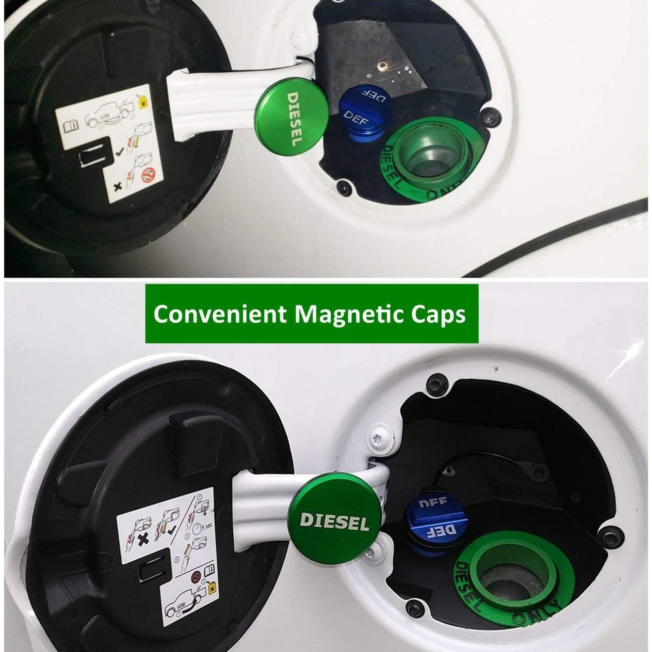 Diesel Fuel & DEF Cap Combo for Dodge Ram 1500 2500 3500 (2013–2019) Magnetic - Thumbnail 3