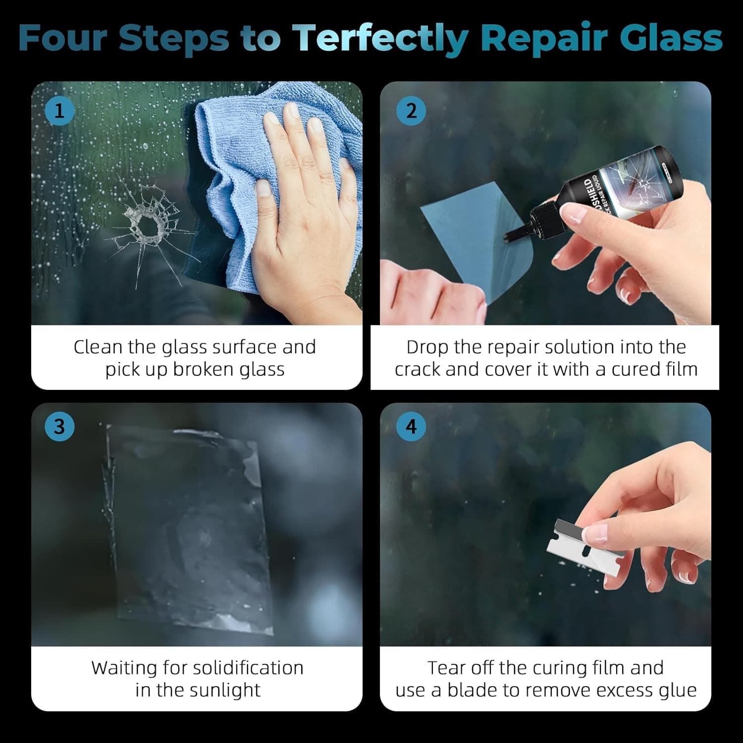 Windshield Crack Repair Kit 5Min Quick Glass Fix Car Chip Resin Repair Tool 20ml - Thumbnail 3